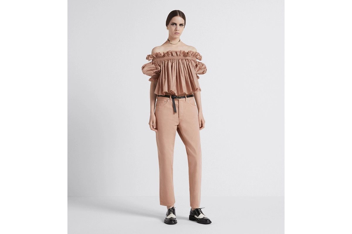 Dior o1bcso1str0225 Off-The-Shoulder Smocked Top in Rose Size M / US 6-8 / IT 42-44 - 4 Thumbnail