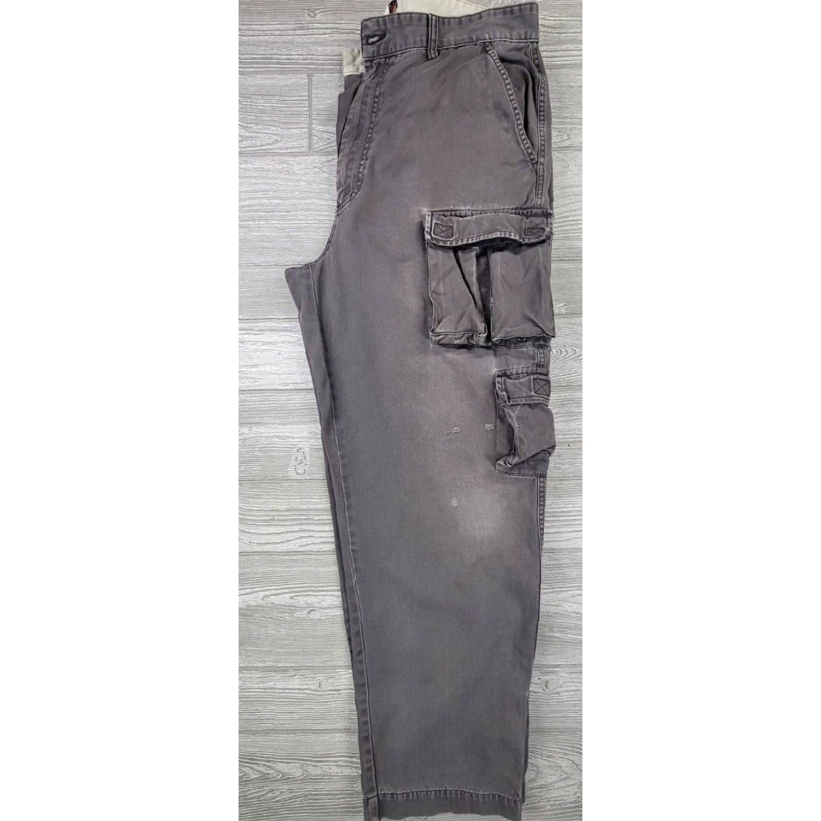 Tommy Hilfiger VINTAGE Tommy Hilfiger Gray Cargo Pants 36x31 Chino Baggy Workwear Jeans - Mens Size US 36 / EU 52 - 5 Thumbnail