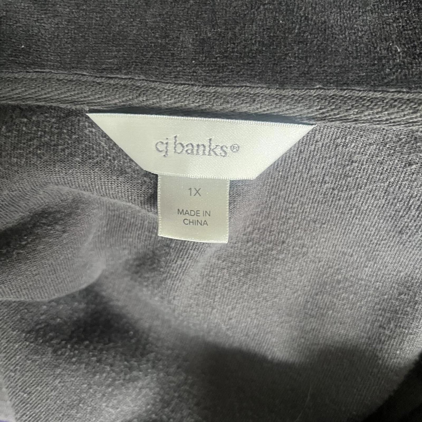 Other Christopher & Banks velour bedazzled black zip up jacket Size XL / US 12-14 / IT 48-50 - 4 Thumbnail