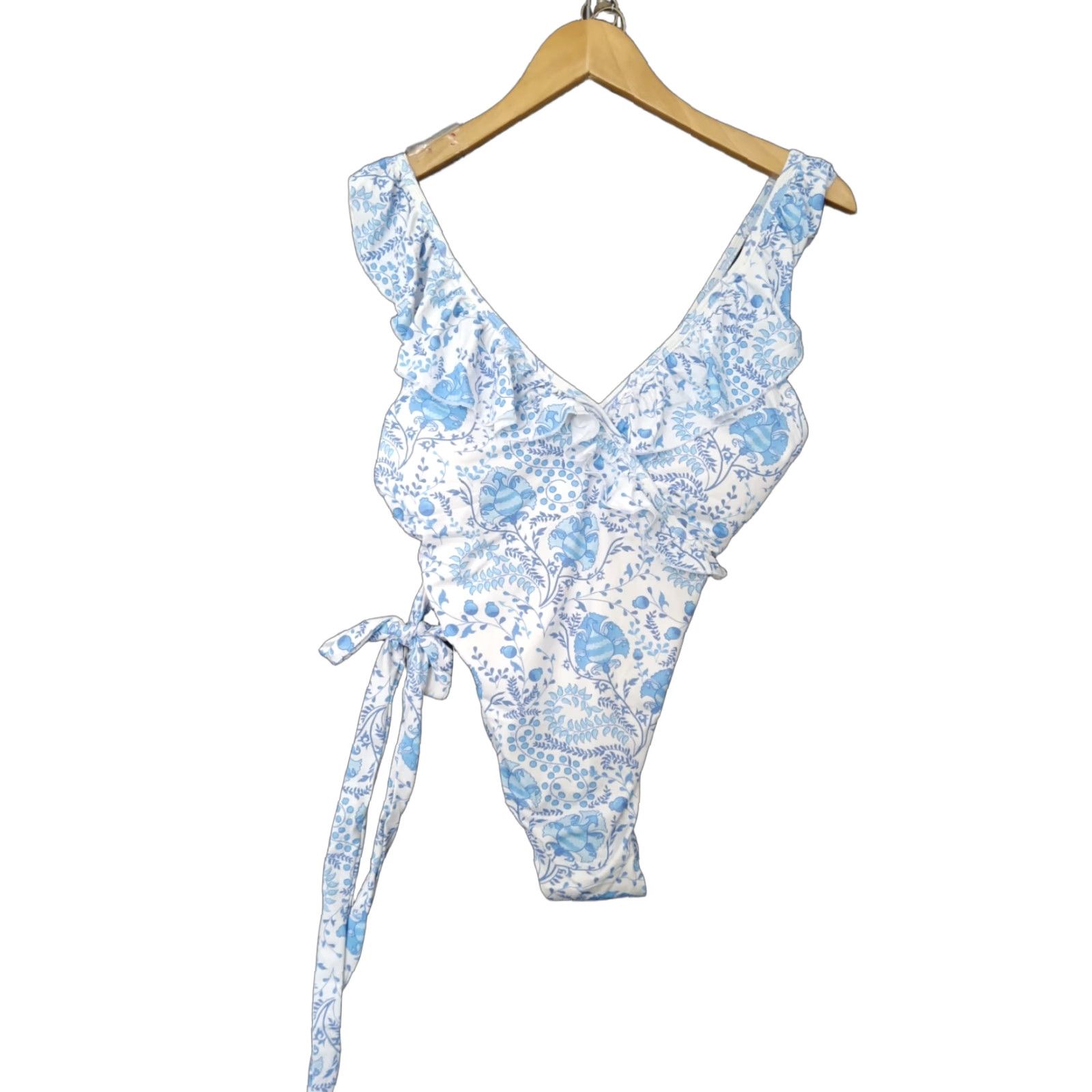 Vintage Toluca Paisley Belted One Piece V-Neck Swimsuit Size M Bathing Size ONE SIZE - 1 Thumbnail