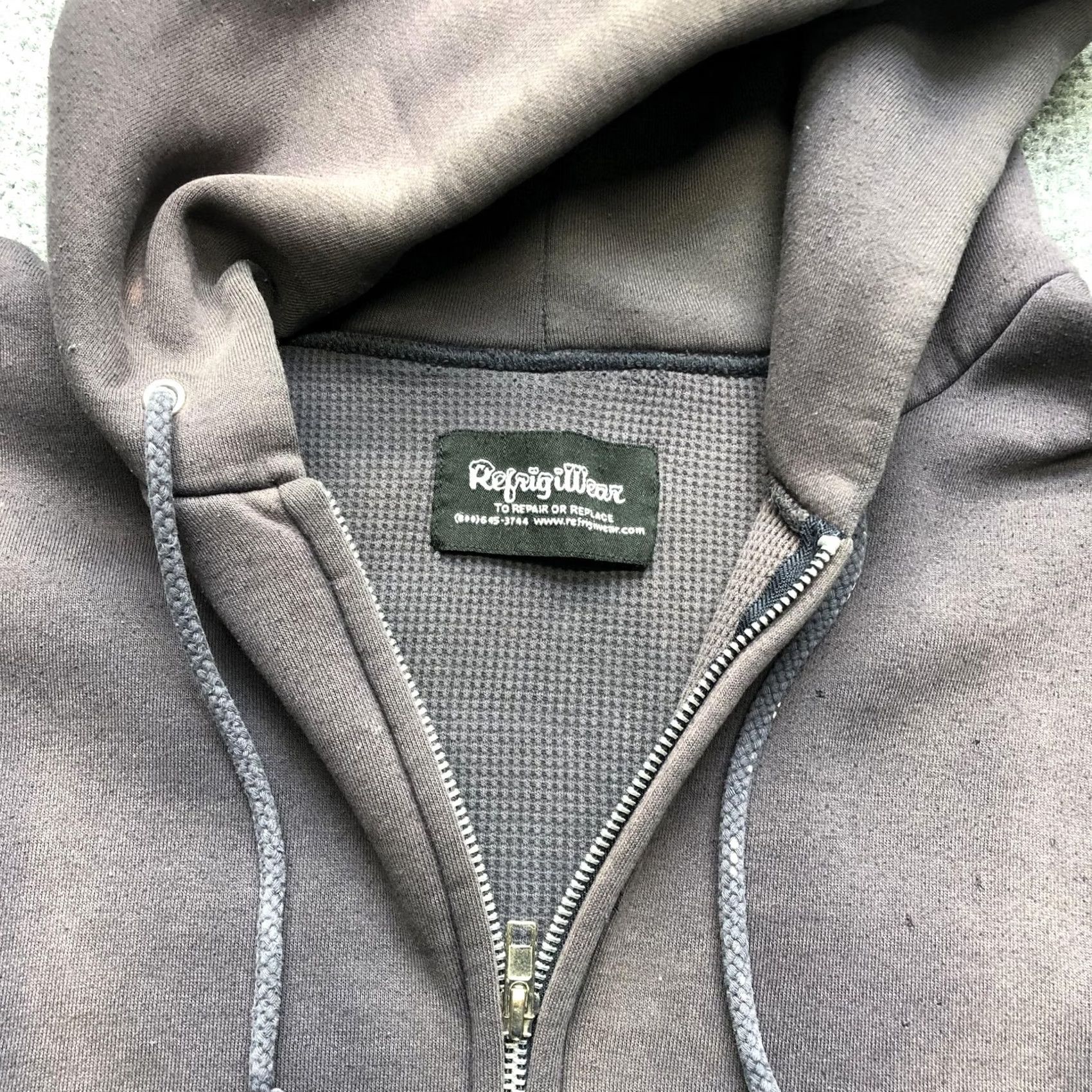 Refrigiwear Y2K Hoodie Mens 2XL Gray Full Zip Thermal Lined Work Fleece Sweatshirt Size US XXL / EU 58 / 5 - 6 Thumbnail