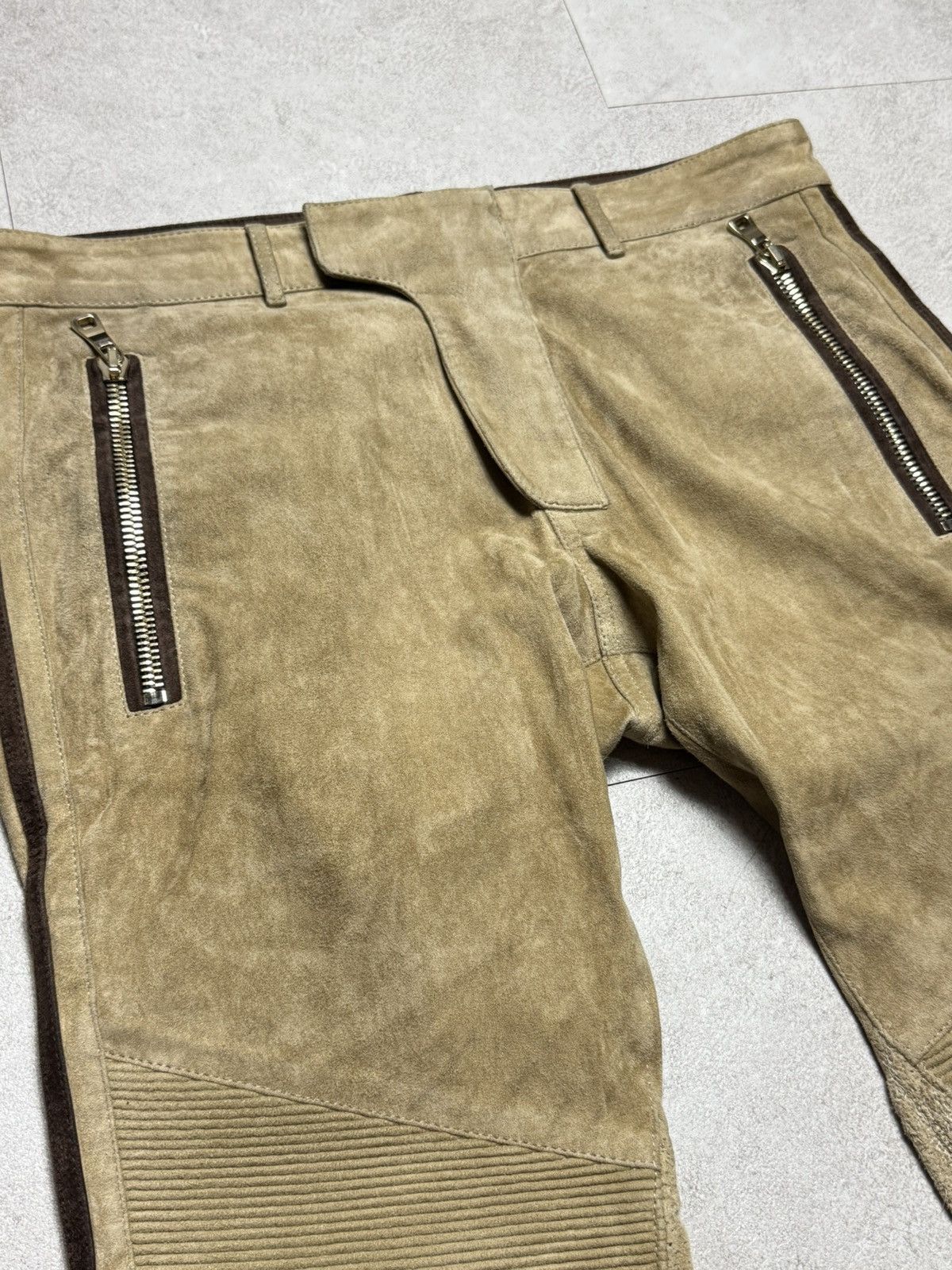 Baimain Leather Suede biker Pants