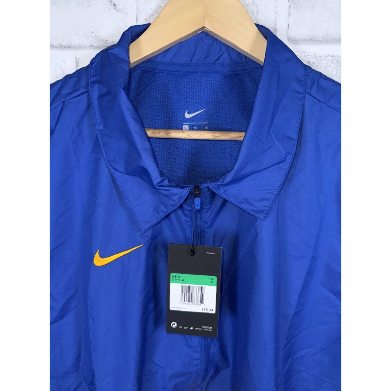 Nike NWT Nike Blue & Gold Half Zip Nylon Pullover Mens XL Size US XL / EU 56 / 4 - 2 Thumbnail