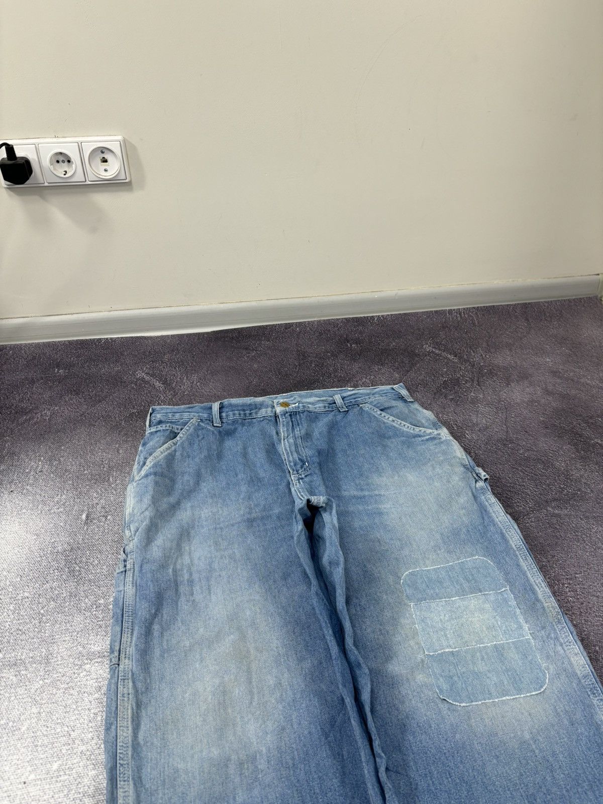 Carhartt Vintage Carhartt Dungaree Fit Faded Blue Baggy Denim Jeans Size US 38 / EU 54 - 9 Thumbnail