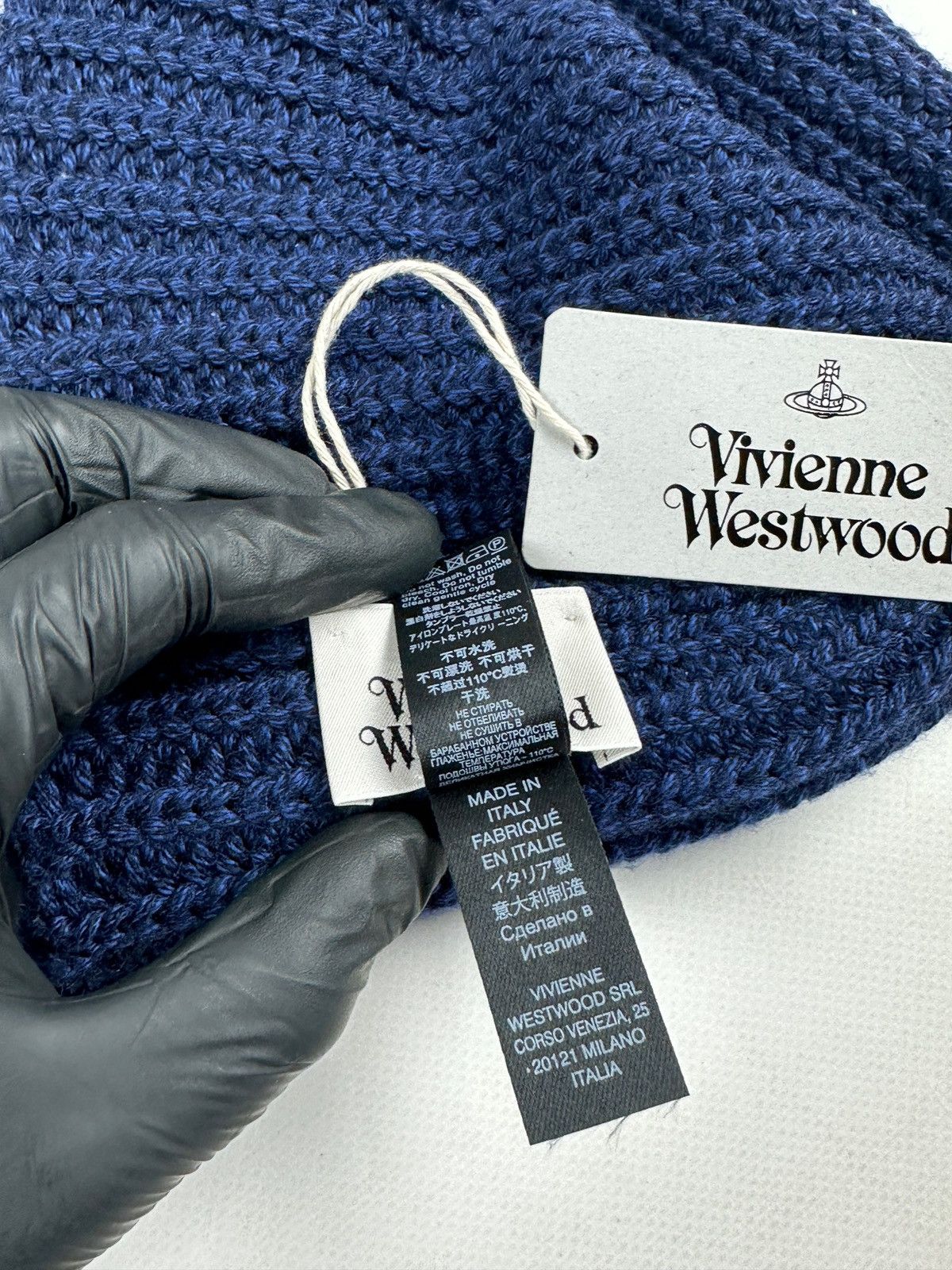 Vivienne Westwood NWT! Vivienne Westwood Navy Blue Classic Wool Beanie Hat Size ONE SIZE - 10 Thumbnail