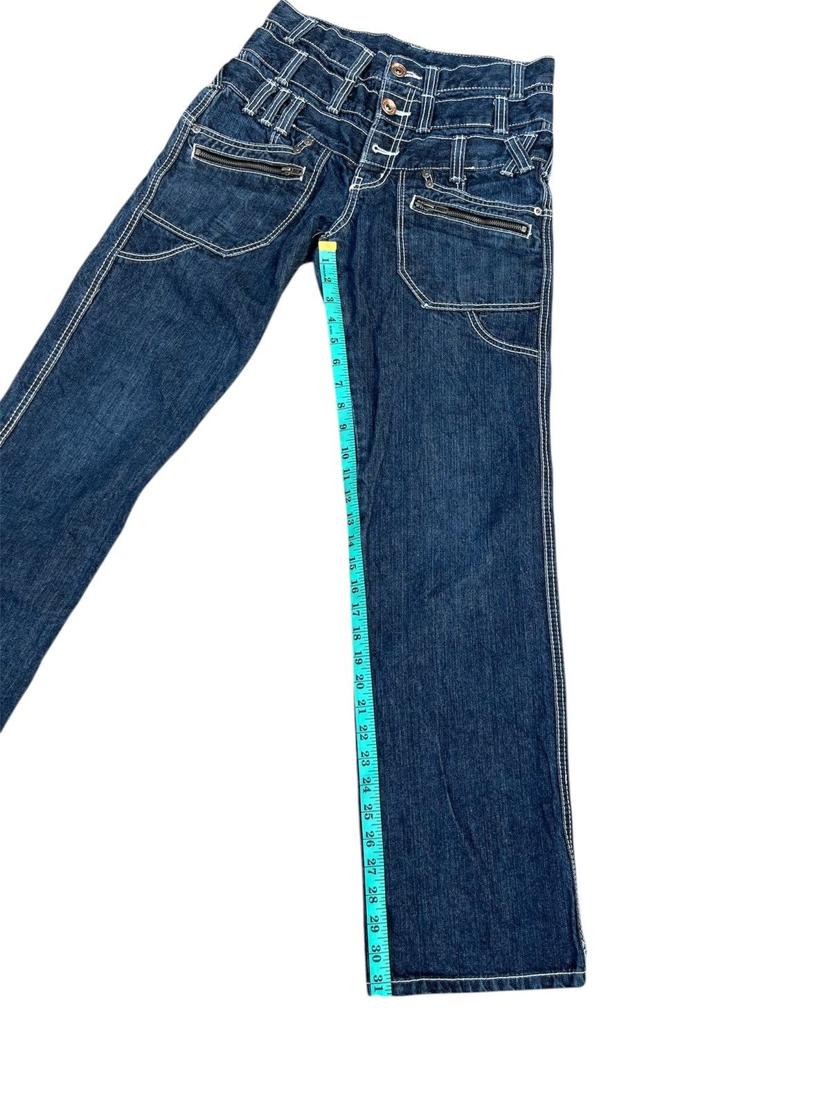 Japanese Brand 🔥VERY RARE🔥BACK RUSH Punk Triple Waist Denim Size US 28 / EU 44 - 17 Thumbnail
