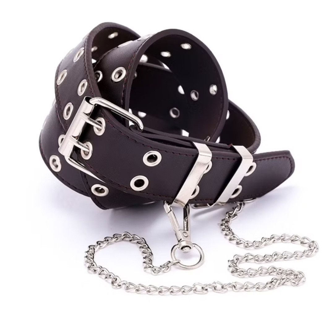 Punk rock Waist chain pu leather belt