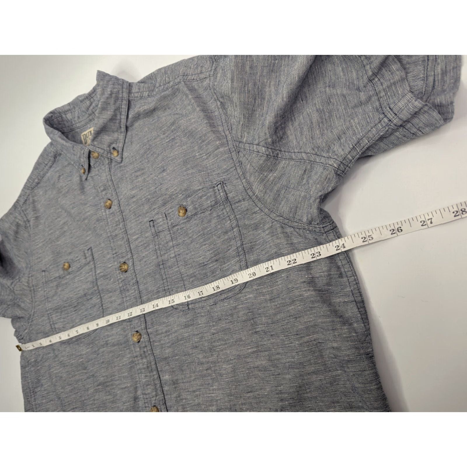 Vintage Duluth Shirt Mens Large Grey Navy Hemp Blend Pocket Outdoor Lightweight Shirt Size US L / EU 52-54 / 3 - 4 Thumbnail