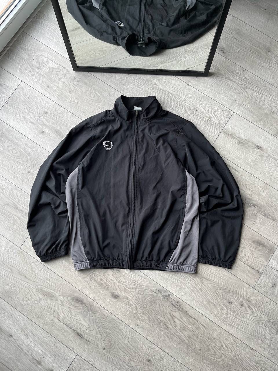 Nike Vintage Nike Black Nylon Zip-up Olympic Jacket Y2K L | Grailed