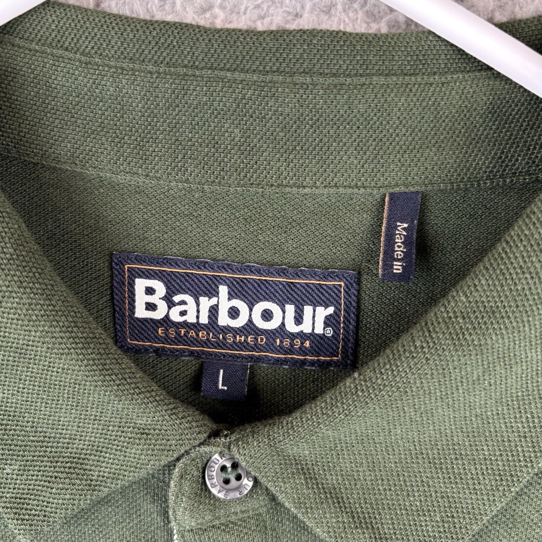 Barbour Barbour Polo Shirt Mens Long Sleeve Hunter Green Cotton Blend Preppy Slim Regular Size L 44 Chest Embroidered Logo Size US L / EU 52-54 / 3 - 3 Thumbnail