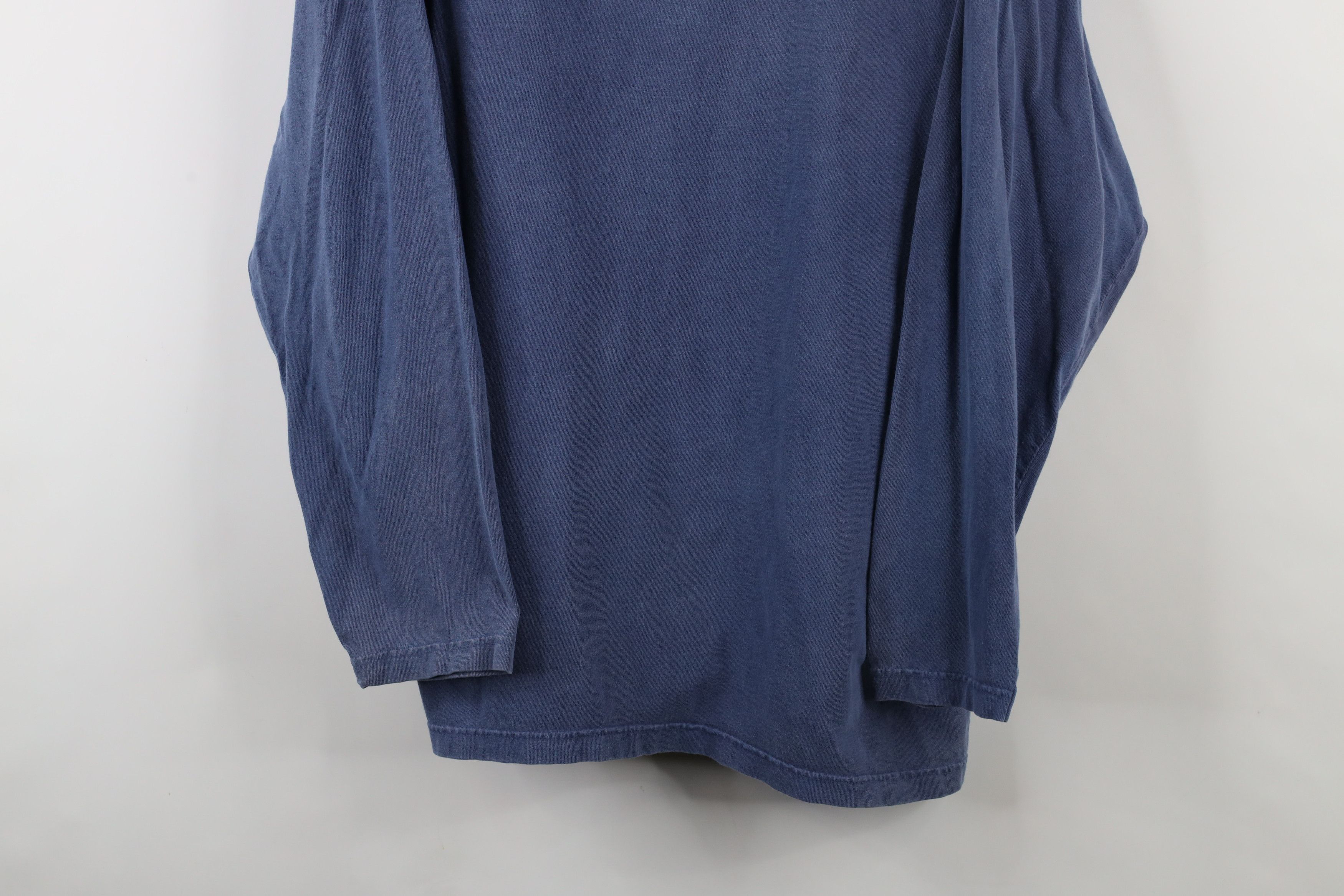Vintage Vintage 90s Streetwear Blank Cotton Long Sleeve T-Shirt Blue Size US L / EU 52-54 / 3 - 3 Thumbnail