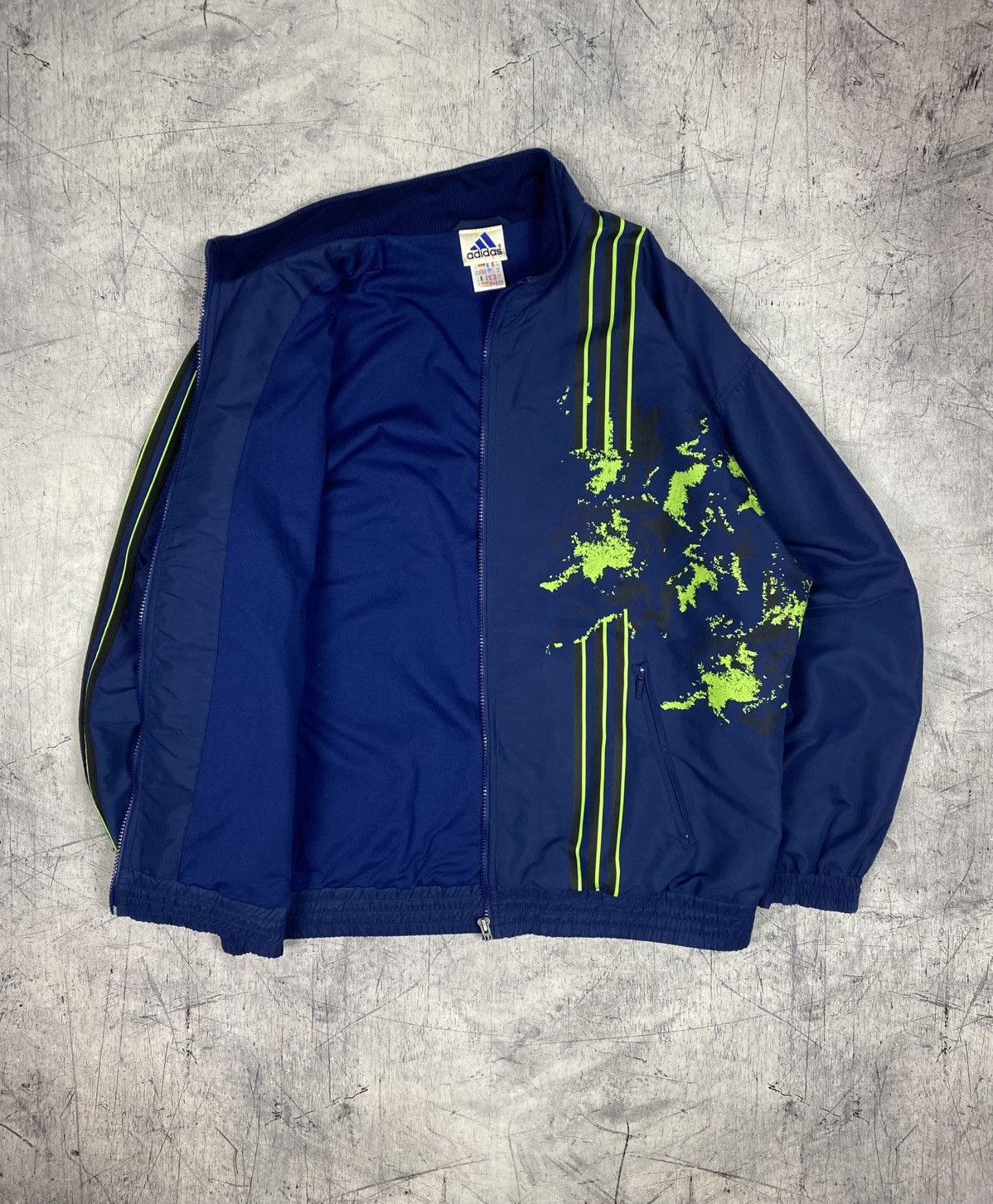 Adidas Vtg Adidas Tracksuit Full Set Jacket Pants Blue Green Neon Size US 33 - 11 Thumbnail