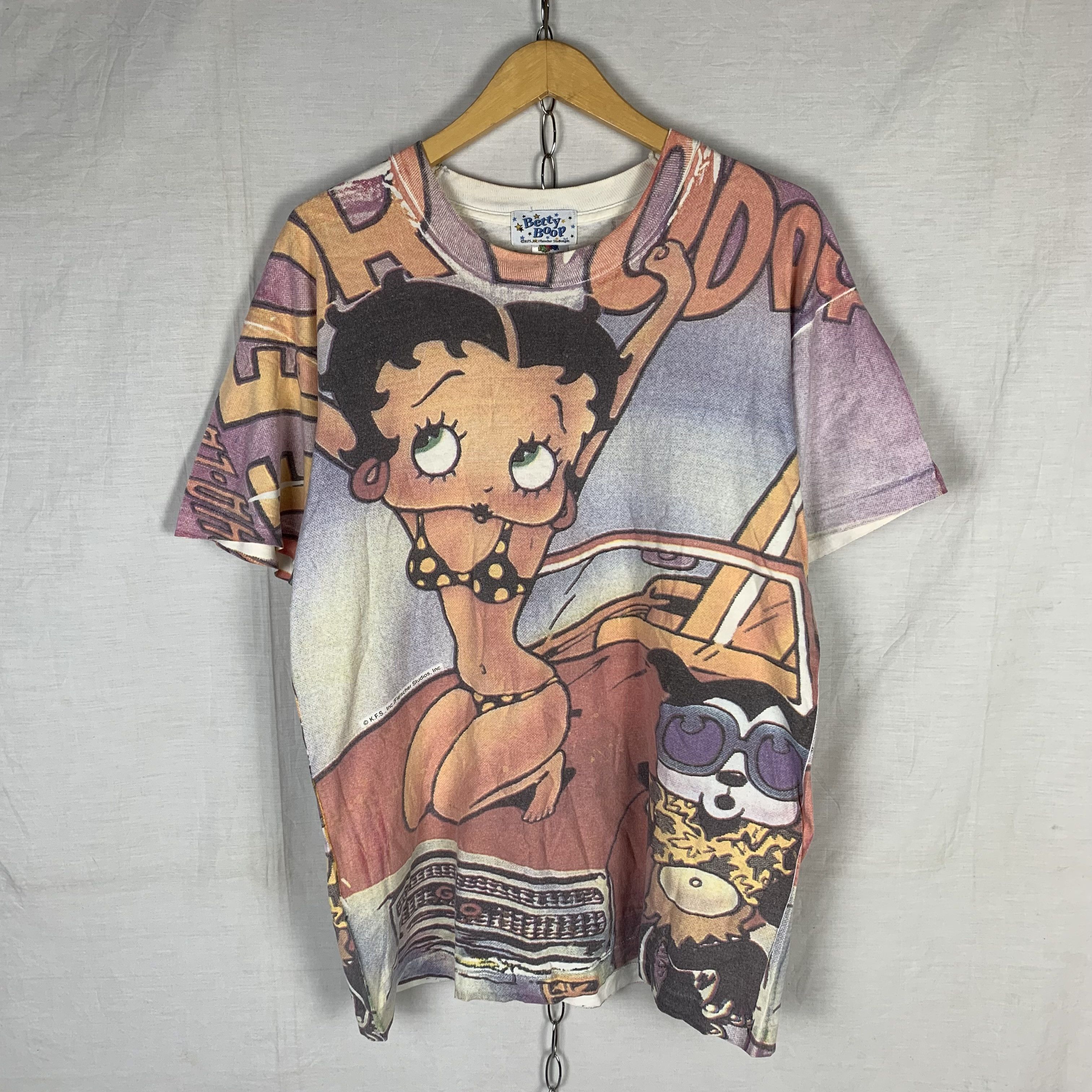 Vintage Vintage Betty Boop Over Print AOP Tshirt Size US M / EU 48-50 / 2 - 1 Thumbnail