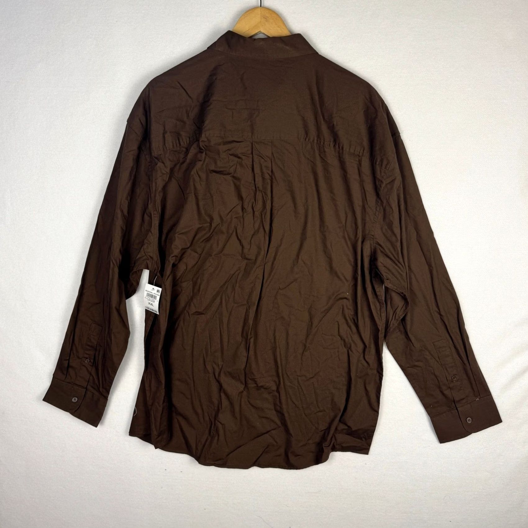 Vintage Mode of One Mens XXL Dark Walnut Button Front Utility Shirt Long Sleeve Brown Size US XXL / EU 58 / 5 - 2 Thumbnail