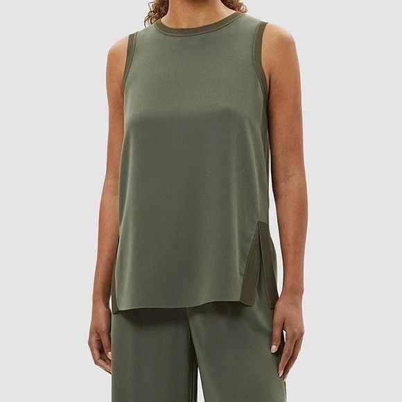 Theory Bonsai Silk Combo Shell Crew Neck Top Sz P Size XS / US 0-2 / IT 36-38 - 1 Thumbnail