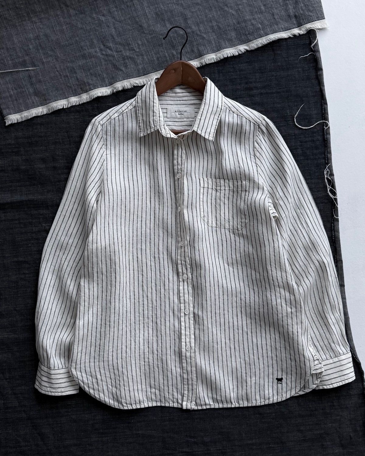 Weekend Max Mara MaxMara Linen Stripe Shirt🇮🇹 Size L / US 10 / IT 46 - 5 Thumbnail