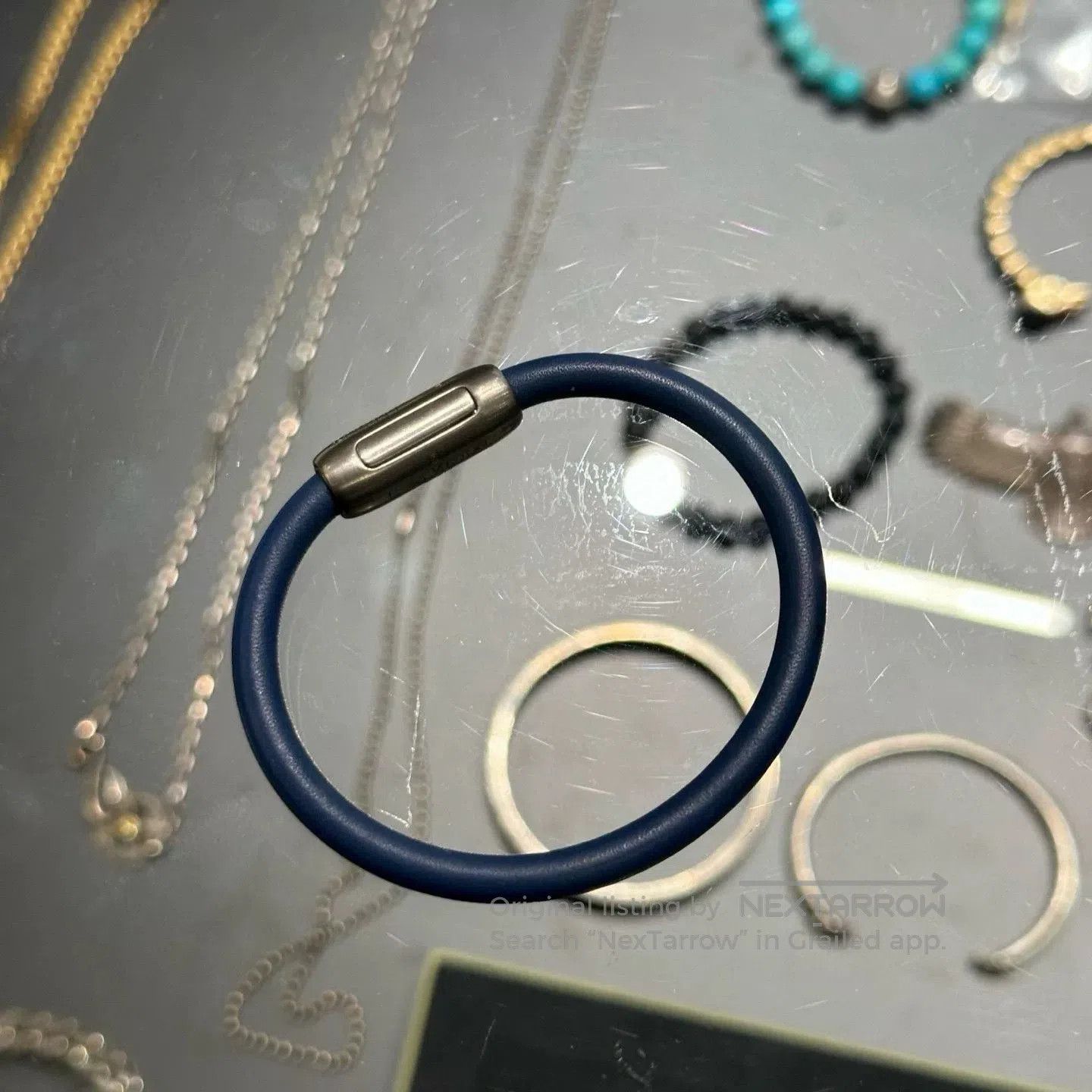 Louis Vuitton Louis Vuitton Men's Logo Metal Leather Bracelet. Size ONE SIZE - 1 Thumbnail