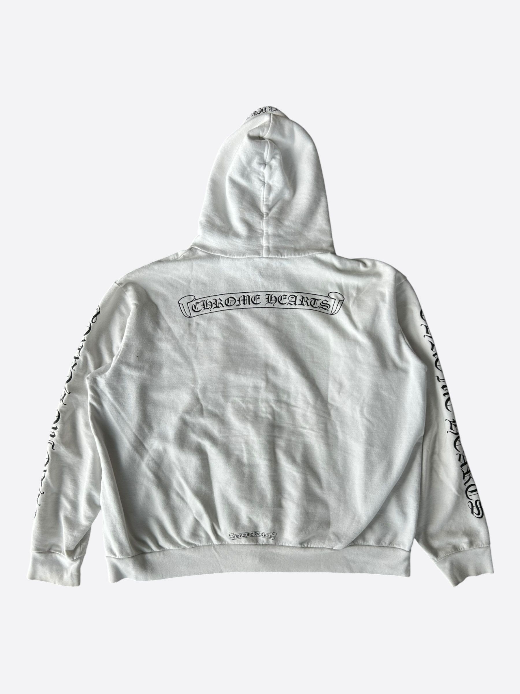 Chrome Hearts Chrome Hearts White & Black Scroll Logo Zip Up Hoodie Size US XL / EU 56 / 4 - 2 Thumbnail