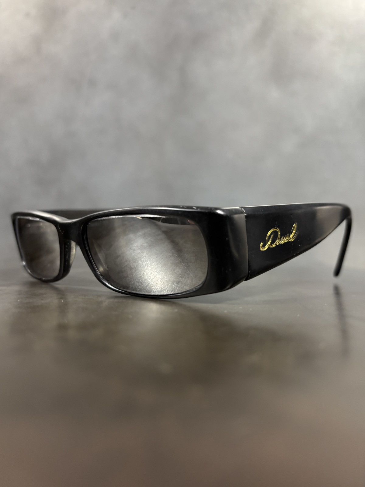 Vintage Diesel Sunglasses Y2K 2000s Black Gold Prada Kanye
