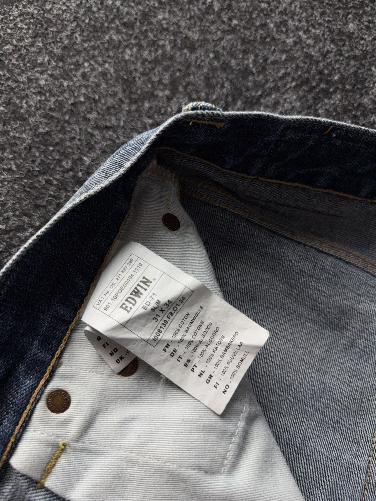 Edwin Vintage 90s Edwin ED-71 Japanese Selvedge Retro Denim Jeans Size US 31 - 7 Thumbnail