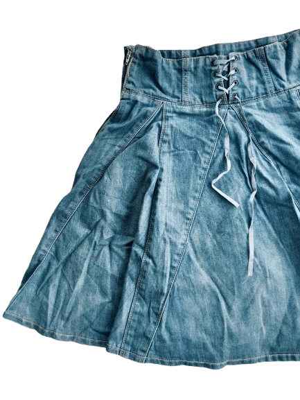 Japanese Brand BARBIE Mini Skirt Blue Denim Nice Style Size 26" / US 2 / IT 38 - 5 Thumbnail