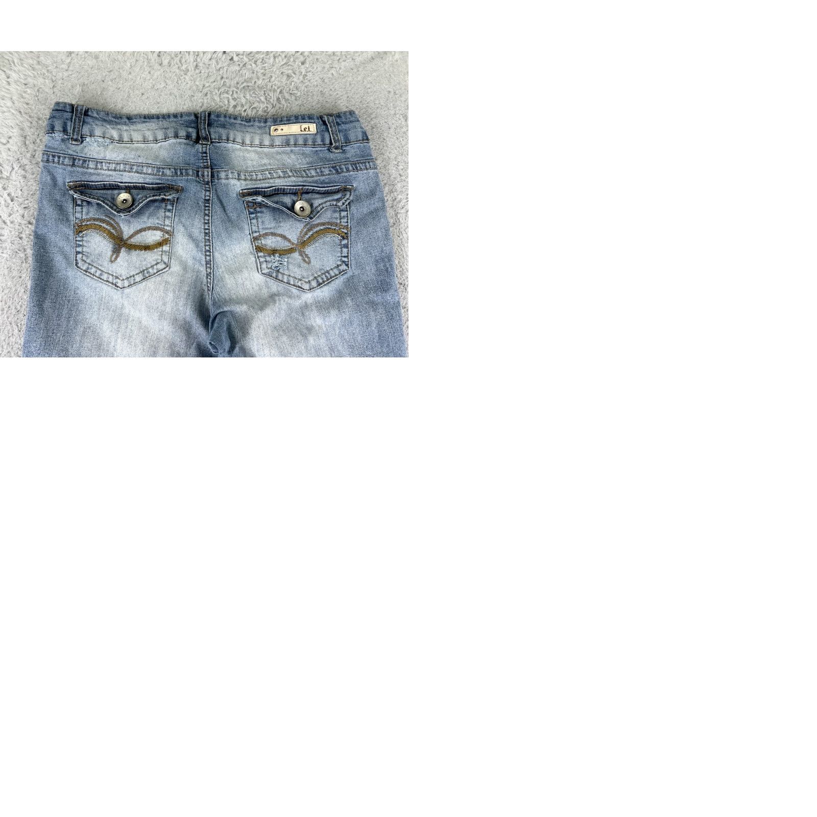 Vintage L.e.i. Jeans Junior 27x30 Blue Denim Bootcut Low Rise Embroidered Ashley Size 27" / US 4 / IT 40 - 10 Thumbnail