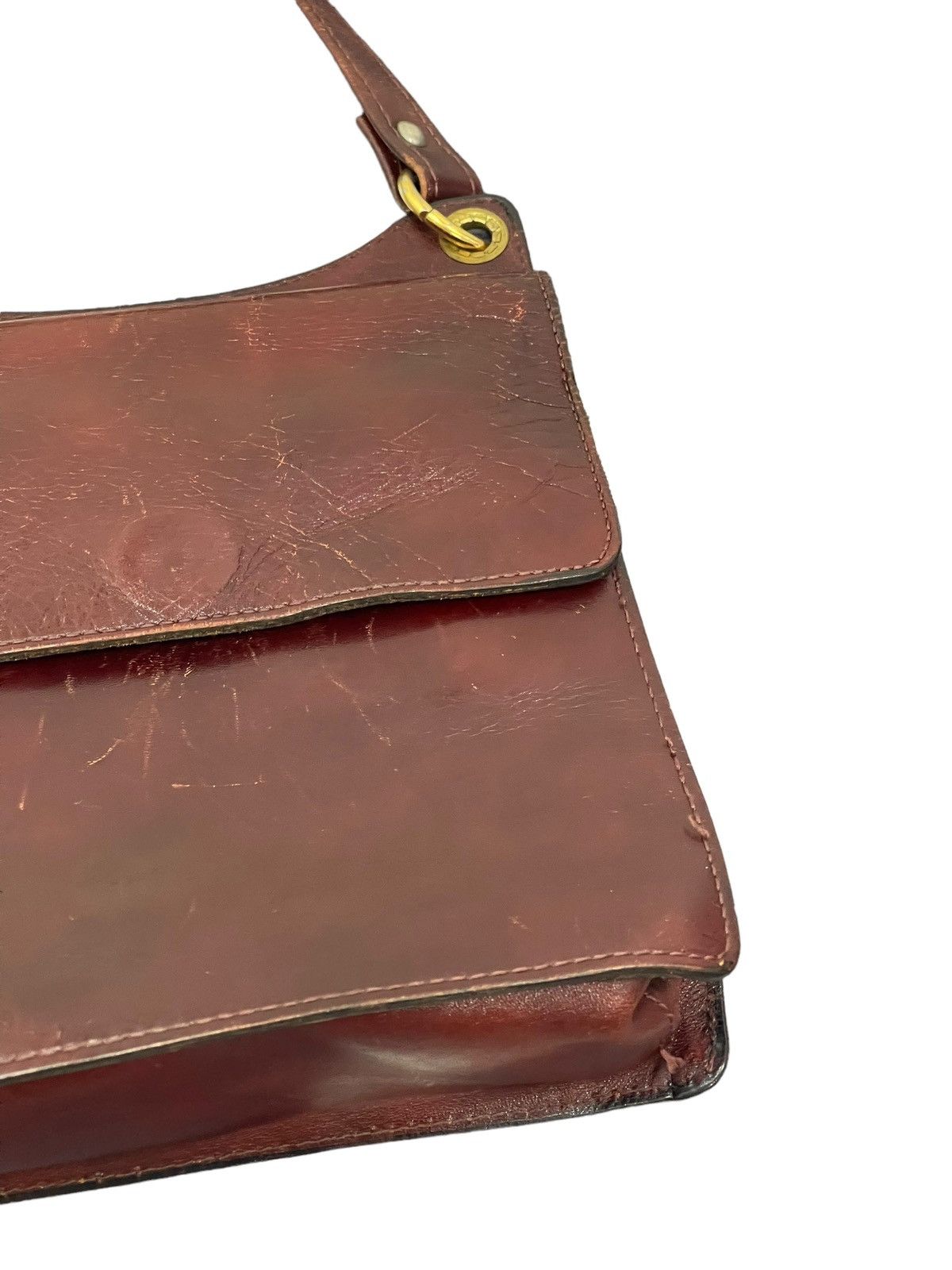 Genuine Leather Full Leather Patina Vtg Unknown Japan Bag Cross Body 1🟩 Size ONE SIZE - 16 Thumbnail