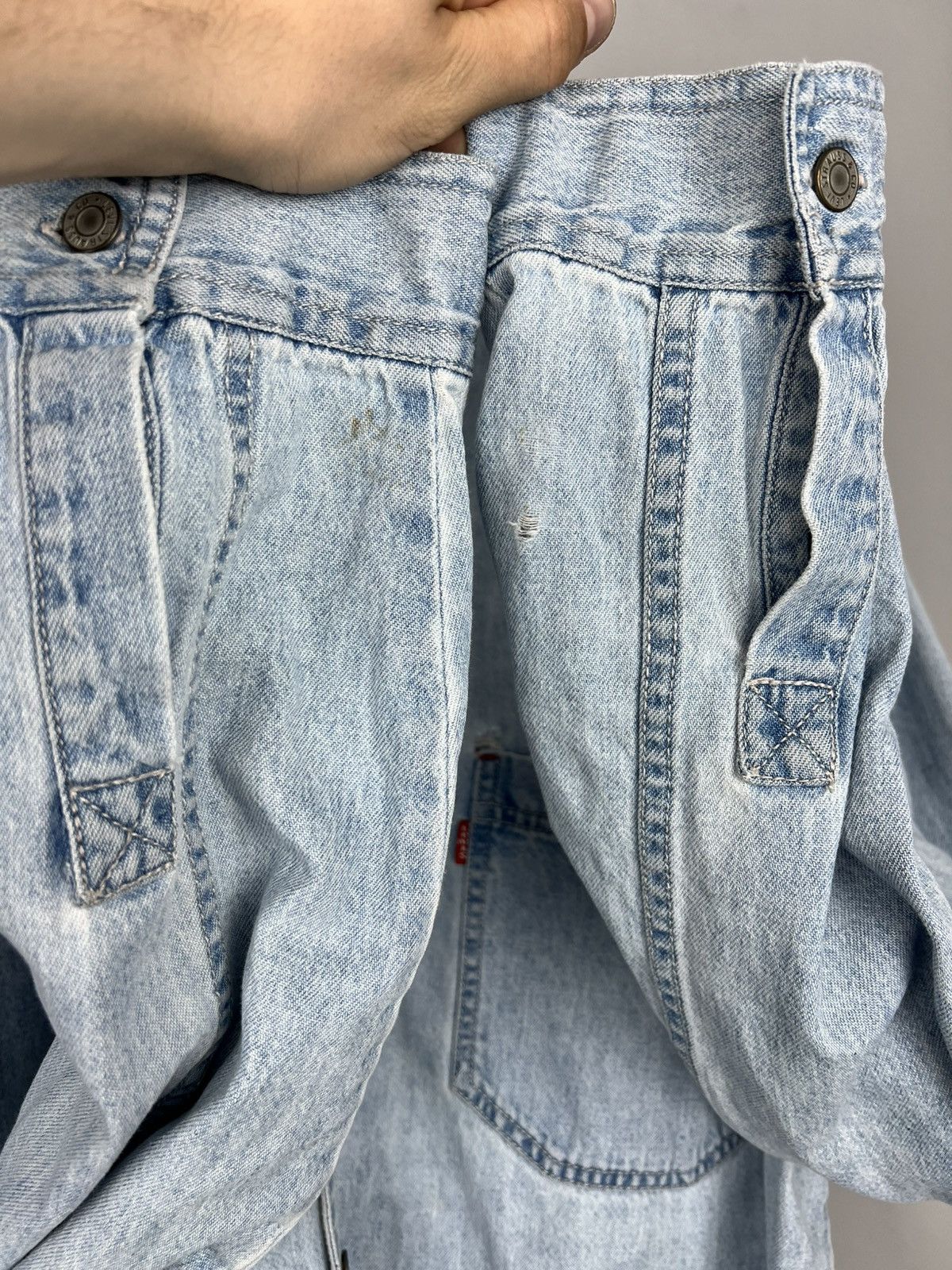 Levi's × Levi's Vintage Clothing × Vintage Levi’s vintage workwear distressed denim blue heavy shirt Size US L / EU 52-54 / 3 - 8 Thumbnail