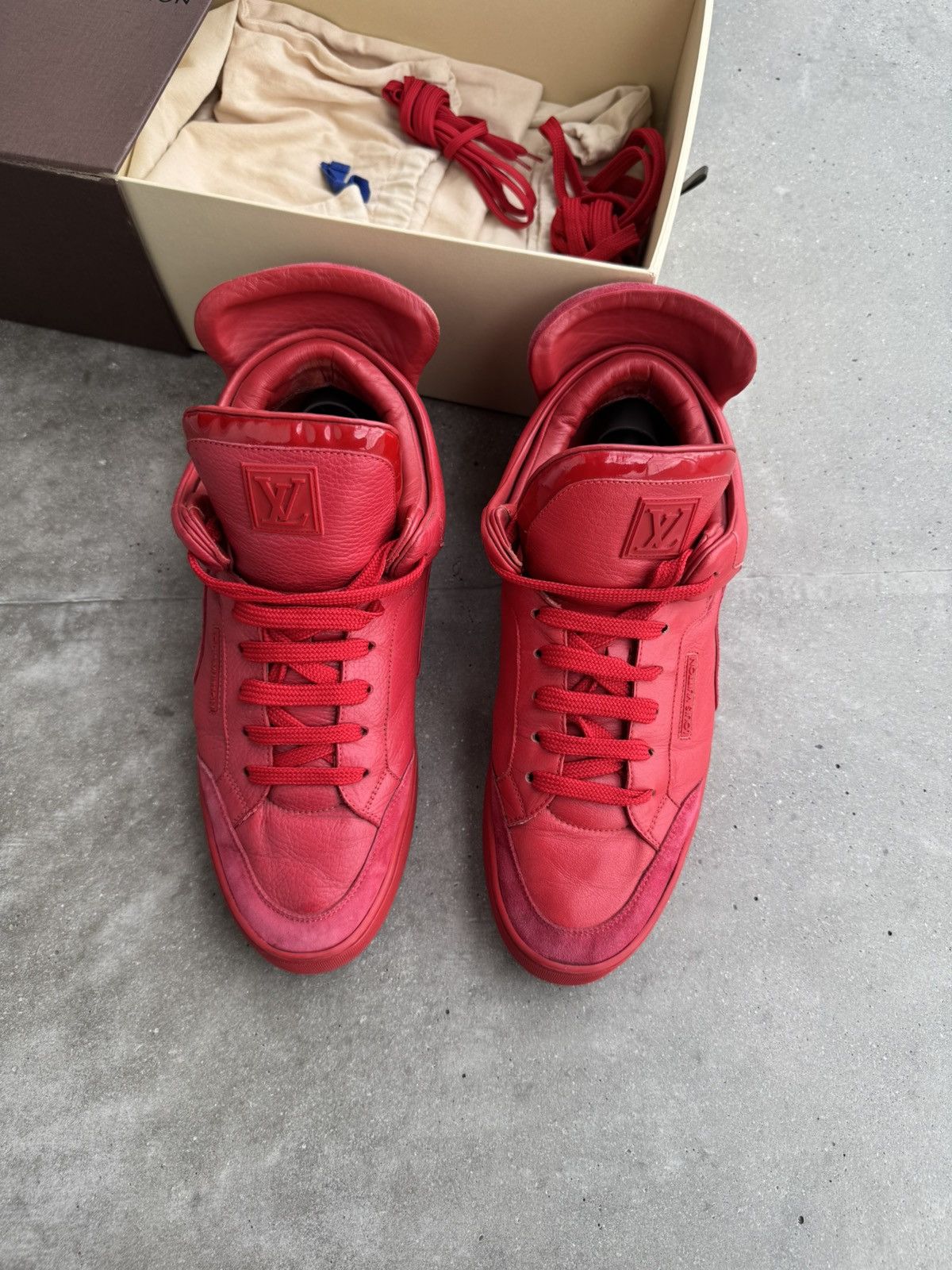 Louis Vuitton 🚀 RARE Louis Vuitton x Kanye West Don Sneakers Red Size US 10.5 / EU 43-44 - 5 Thumbnail