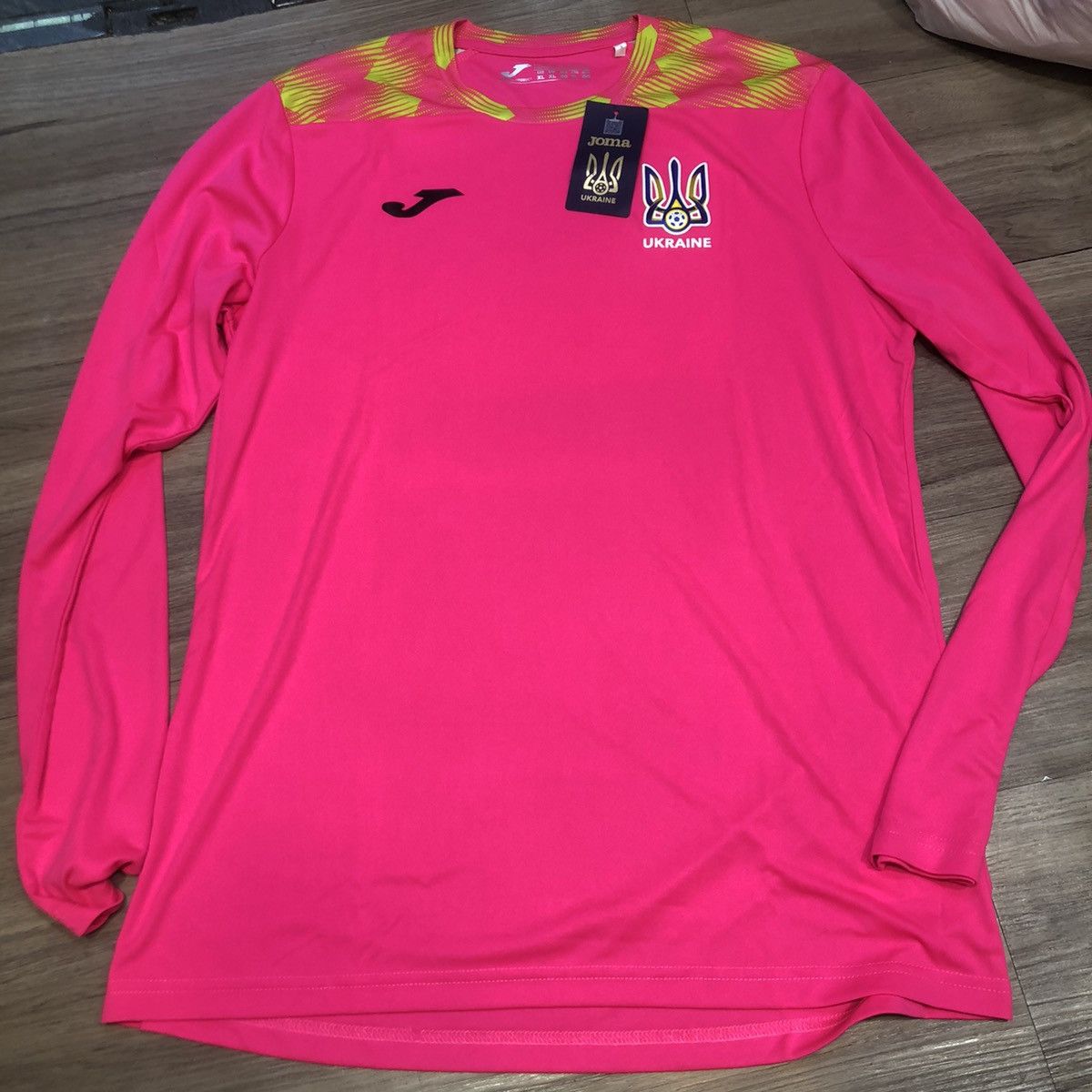 image of Macron x Soccer Jersey Ukraine Goalkeeper Gk Shirt in Pink, Men's (Size XL)