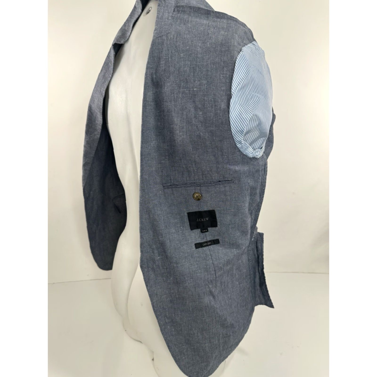 J.Crew J. Crew Blazer LINEN BLEND Ludlow Unstructured Mens 38 SHORT Jacket Grayish Blue Size US 38 / EU 54 - 6 Thumbnail