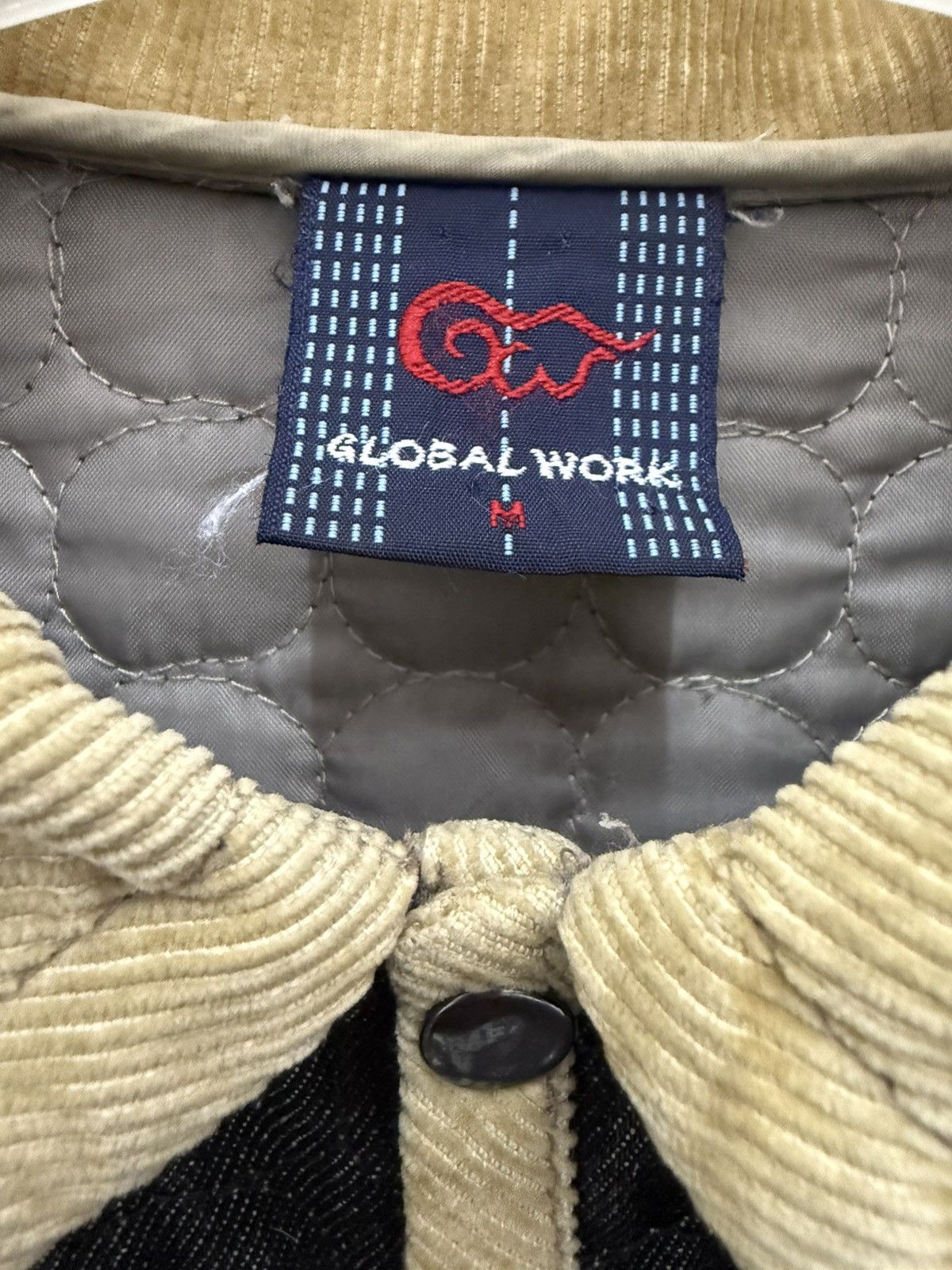Global Work 🔥 DENIM GLOBAL WORK QUILTED CORD COLLAR LIGHT JACKET - M Size US M / EU 48-50 / 2 - 7 Thumbnail