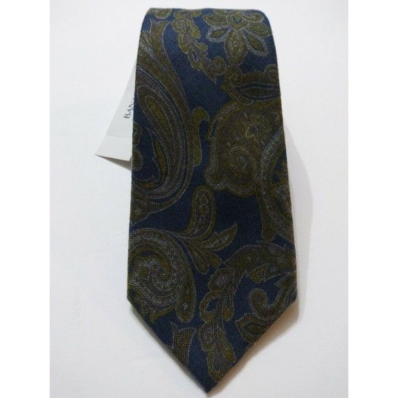 Banana Republic BANANA REPUBLIC MENS NEW BLUE/OLIVE 100%POLYESTER TIE 3" Size ONE SIZE - 2 Thumbnail