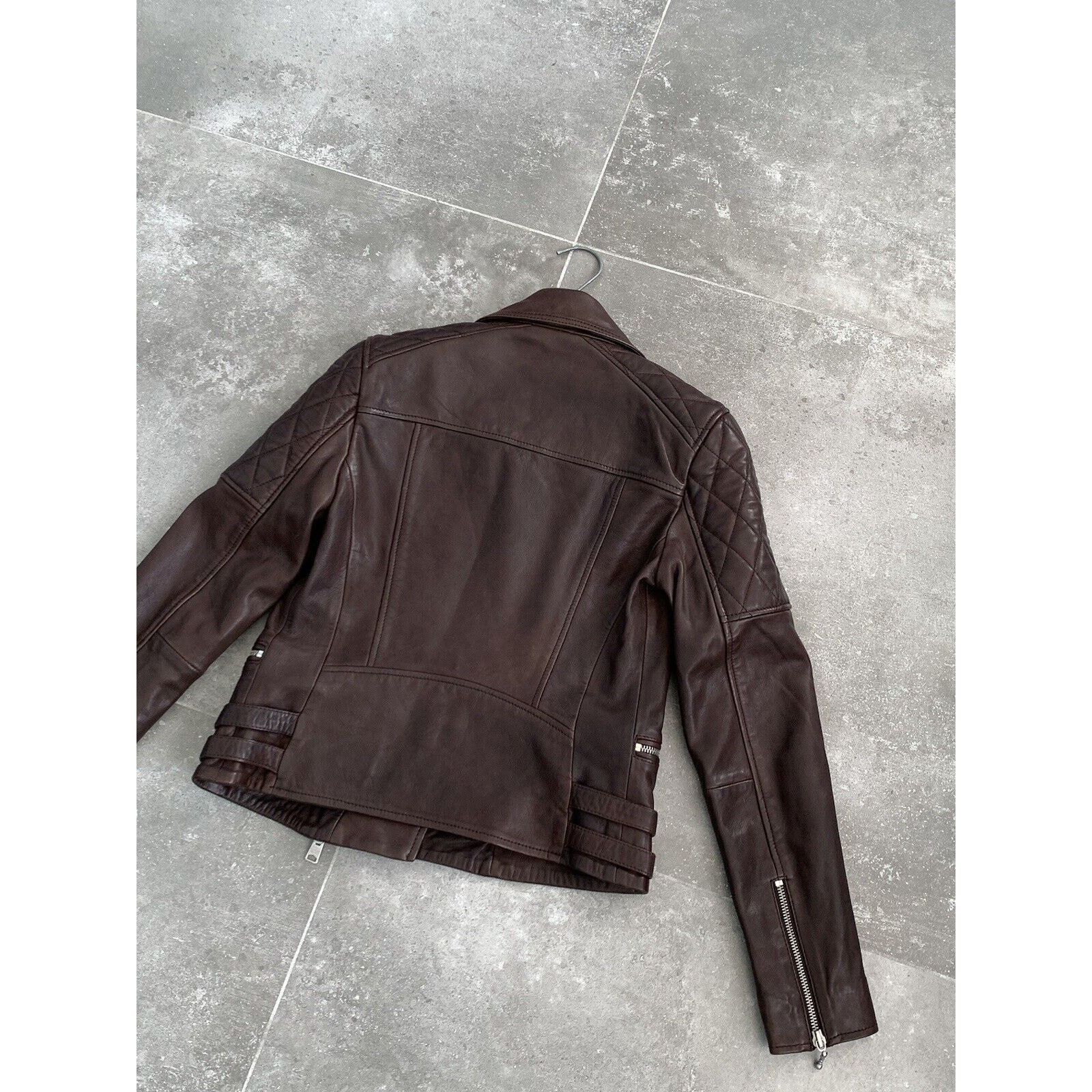 Allsaints Women ALL SAINTS Armstead Leather Biker Jacket XXS UK 4 US 0 Size XXS / US 00 / IT 34 - 23 Thumbnail