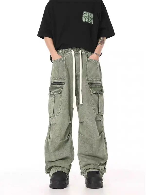 VIBE Retro washed distressed workwear large pocket jeans Size US 30 / EU 46 - 1 Thumbnail
