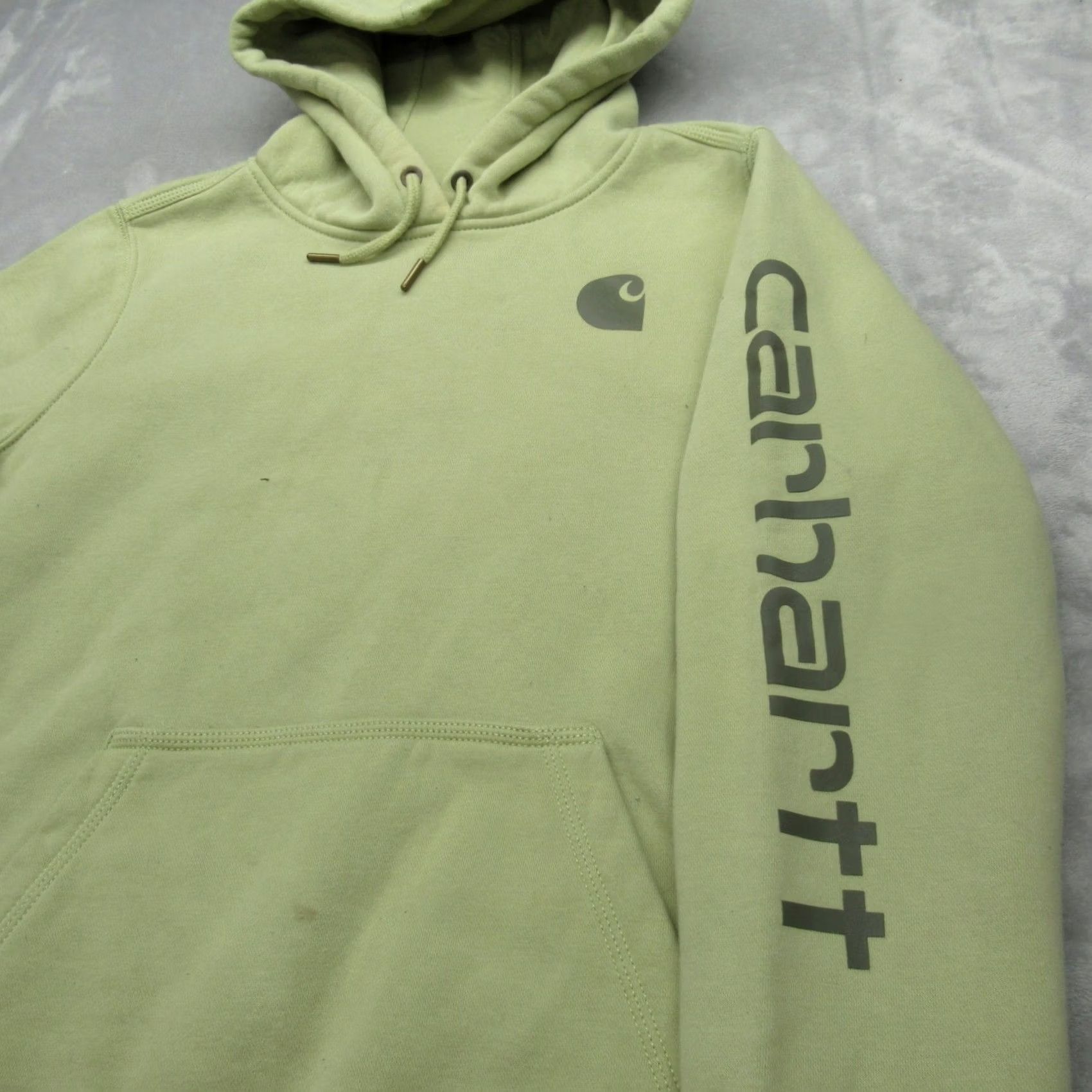 Carhartt Carhartt Hoodie Womens Medium Lime Logo Sleeve Graphic Relaxed Fit Heavyweight Size M / US 6-8 / IT 42-44 - 3 Thumbnail