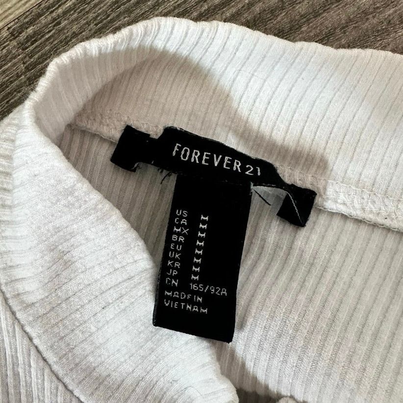 Forever 21 forever 21 white ribbed turtleneck tank top Size M / US 6-8 / IT 42-44 - 3 Thumbnail