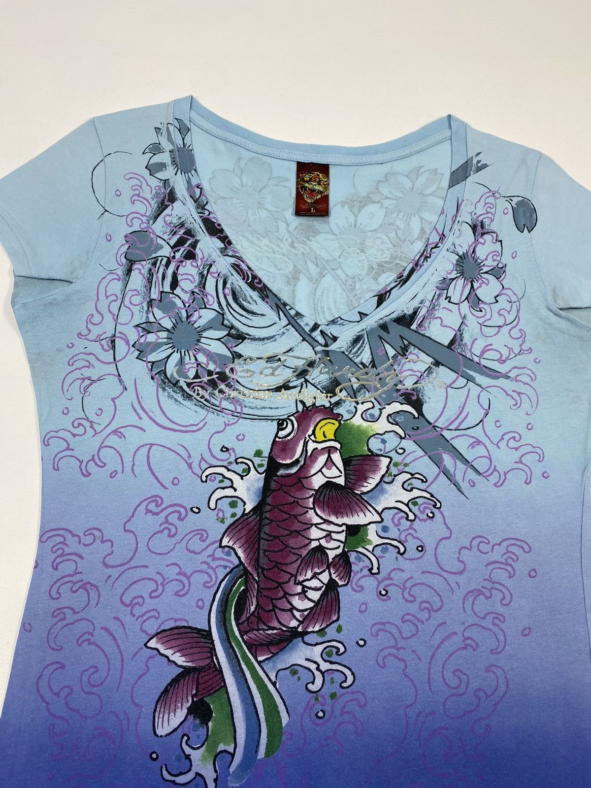 Ed Hardy 🔥LASTDROP🔥 Ed Hardy Carp Koi Fish Flowers Water t-shirt Size L / US 10 / IT 46 - 6 Thumbnail