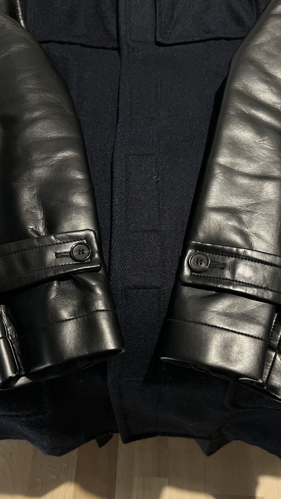 Comme des Garcons SHIRT Comme des Garcons Wool and Leather Coat Size US M / EU 48-50 / 2 - 10 Thumbnail