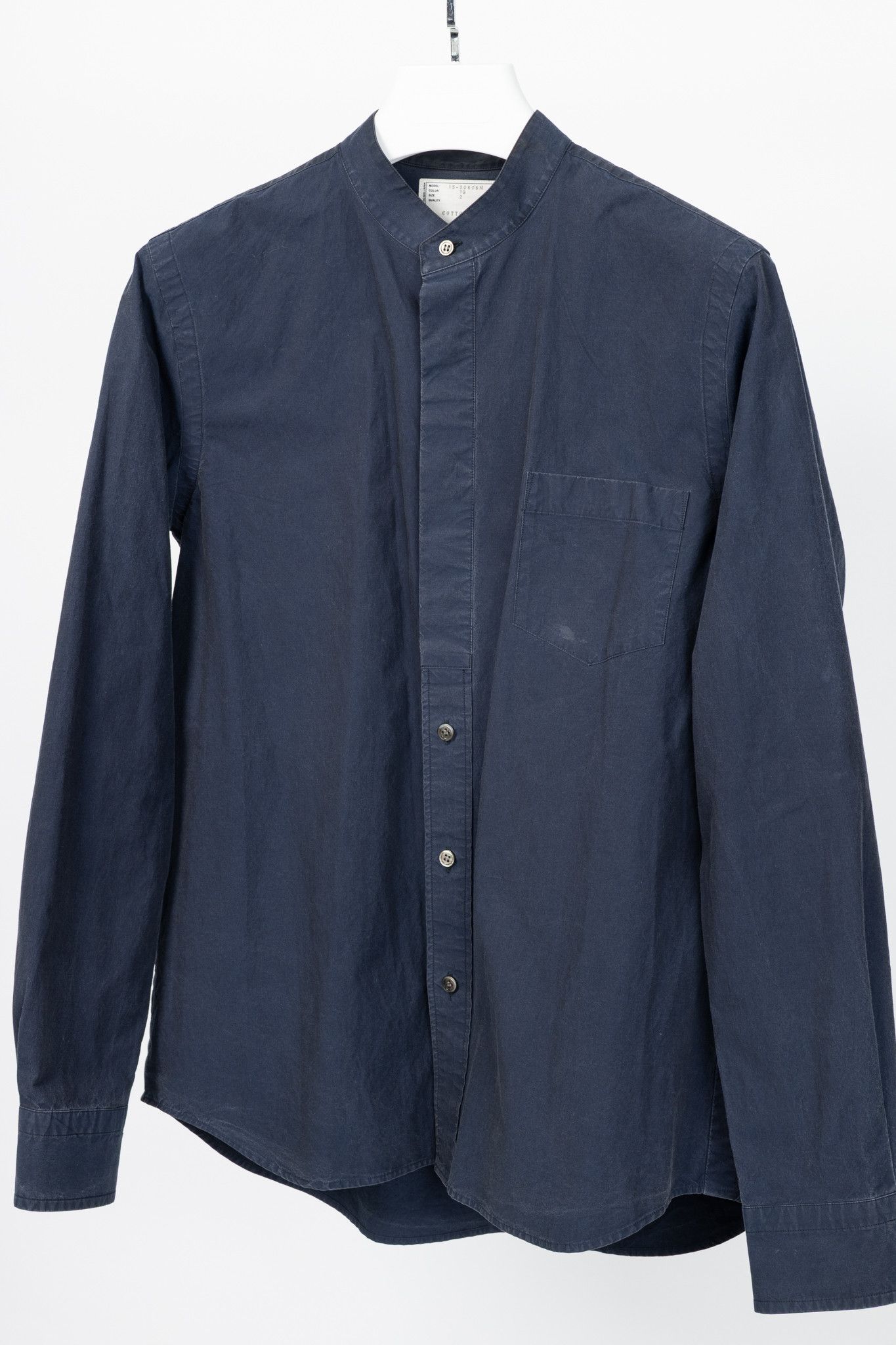 Sacai Sacai Navy Cotton Poplin Buttoned Shirt Size US M / EU 48-50 / 2 - 3 Thumbnail