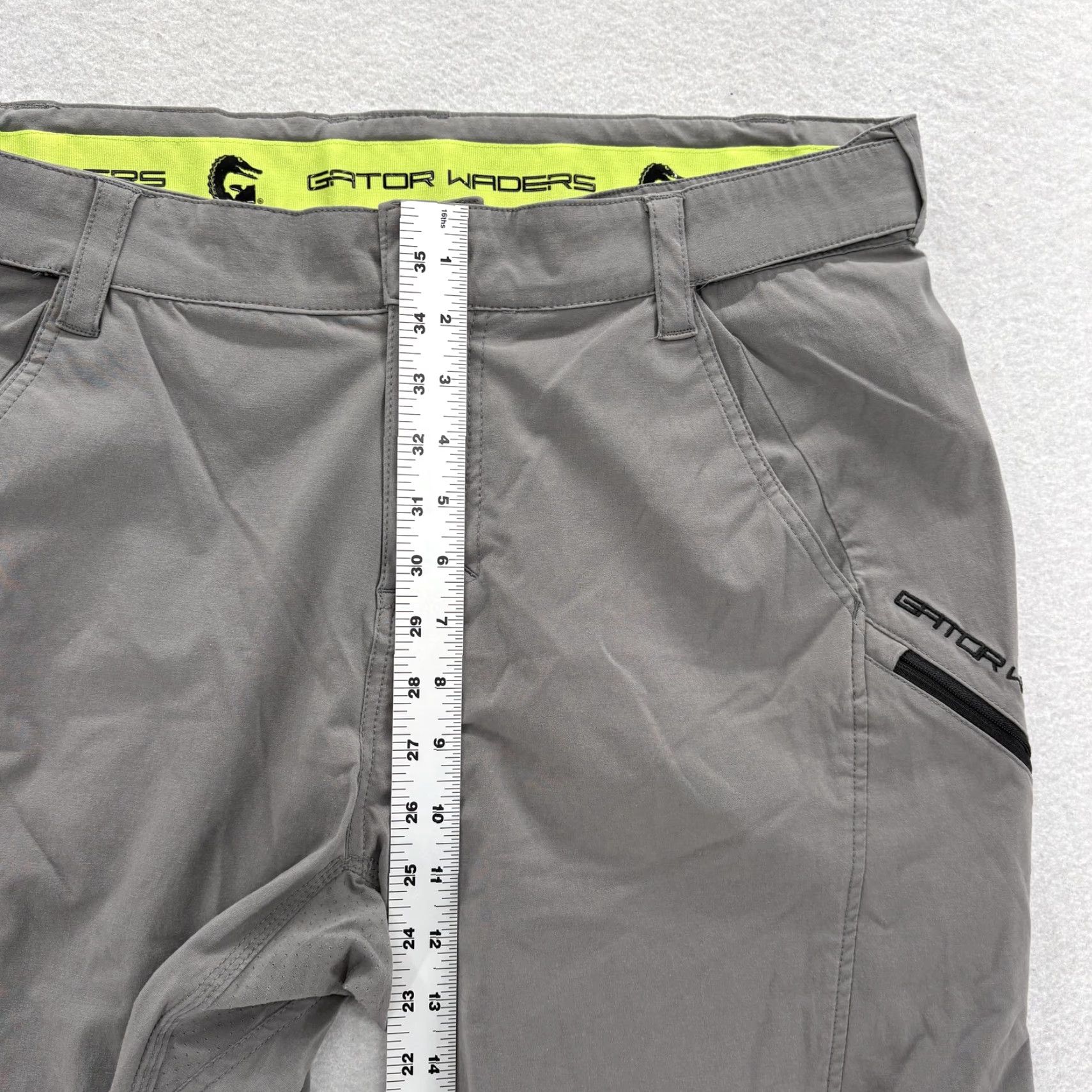 Vintage Gator Waders Mens XL Gray Stretch 10" Inseam Cargo Shorts Size US 36 / EU 52 - 6 Thumbnail