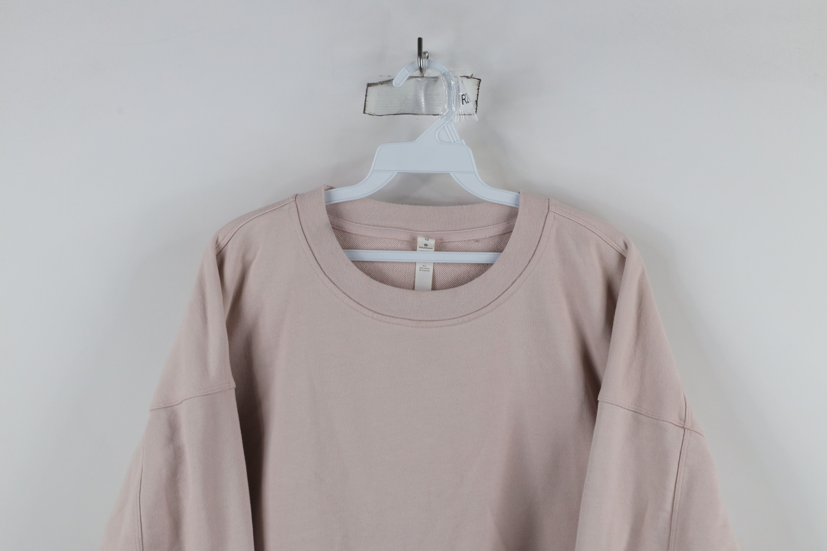Lululemon × Vintage Lululemon French Terry Crewneck Sweatshirt Light Pink Size L / US 10 / IT 46 - 2 Thumbnail