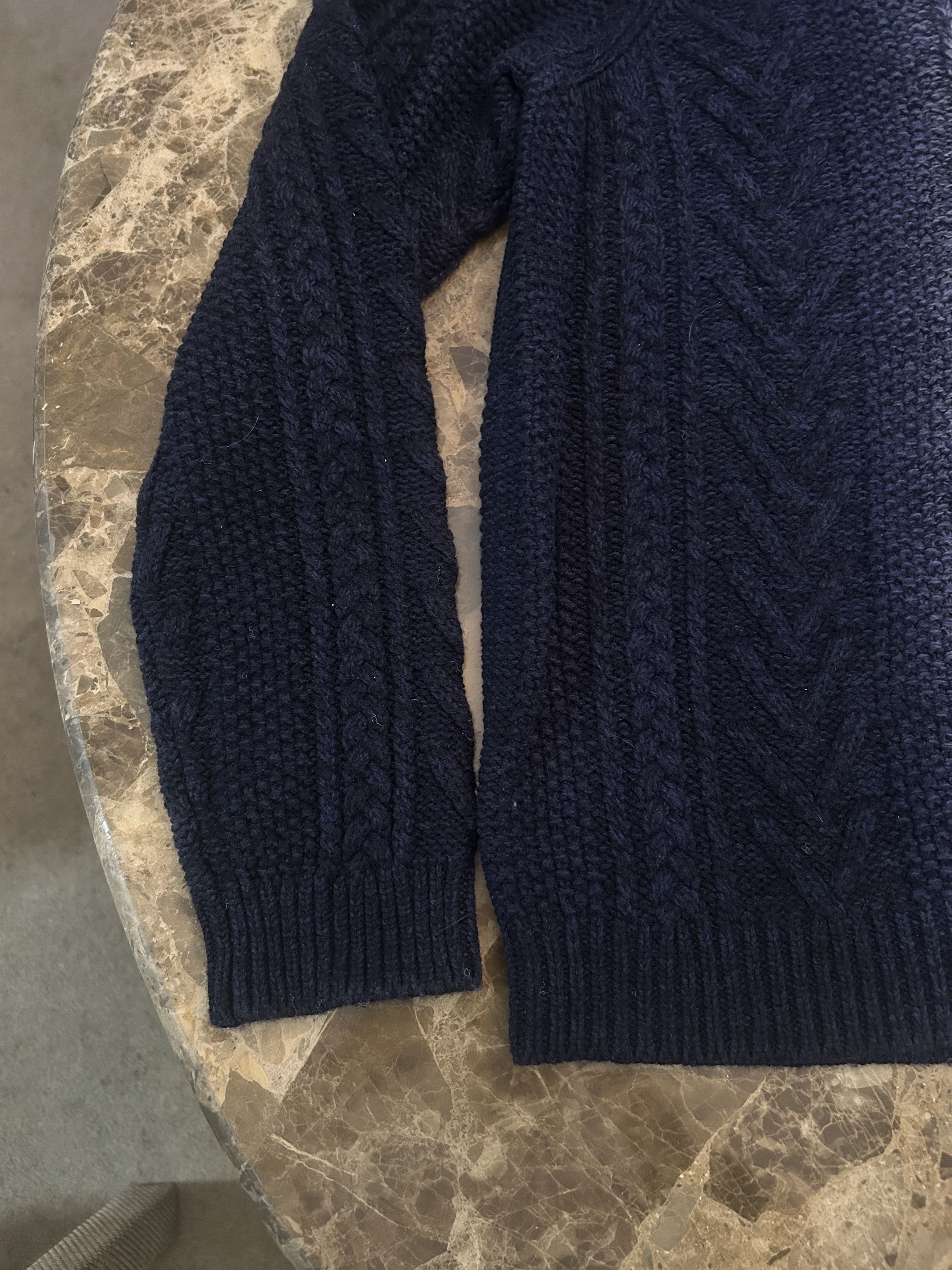 Vince Vince Cable Knit Sweater Navy Marled XL Wool Cashmere Size US XL / EU 56 / 4 - 4 Thumbnail