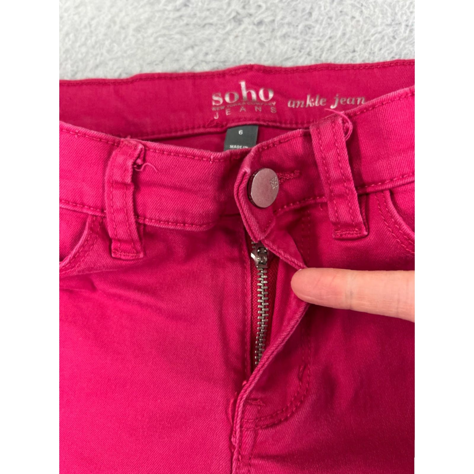 Denime SOHO WOMENS Jeans Skinny 6 Pink Blue Denim 5-Pocket Regular Inseam 24 in Cotton Blend Size 28" / US 6 / IT 42 - 6 Thumbnail