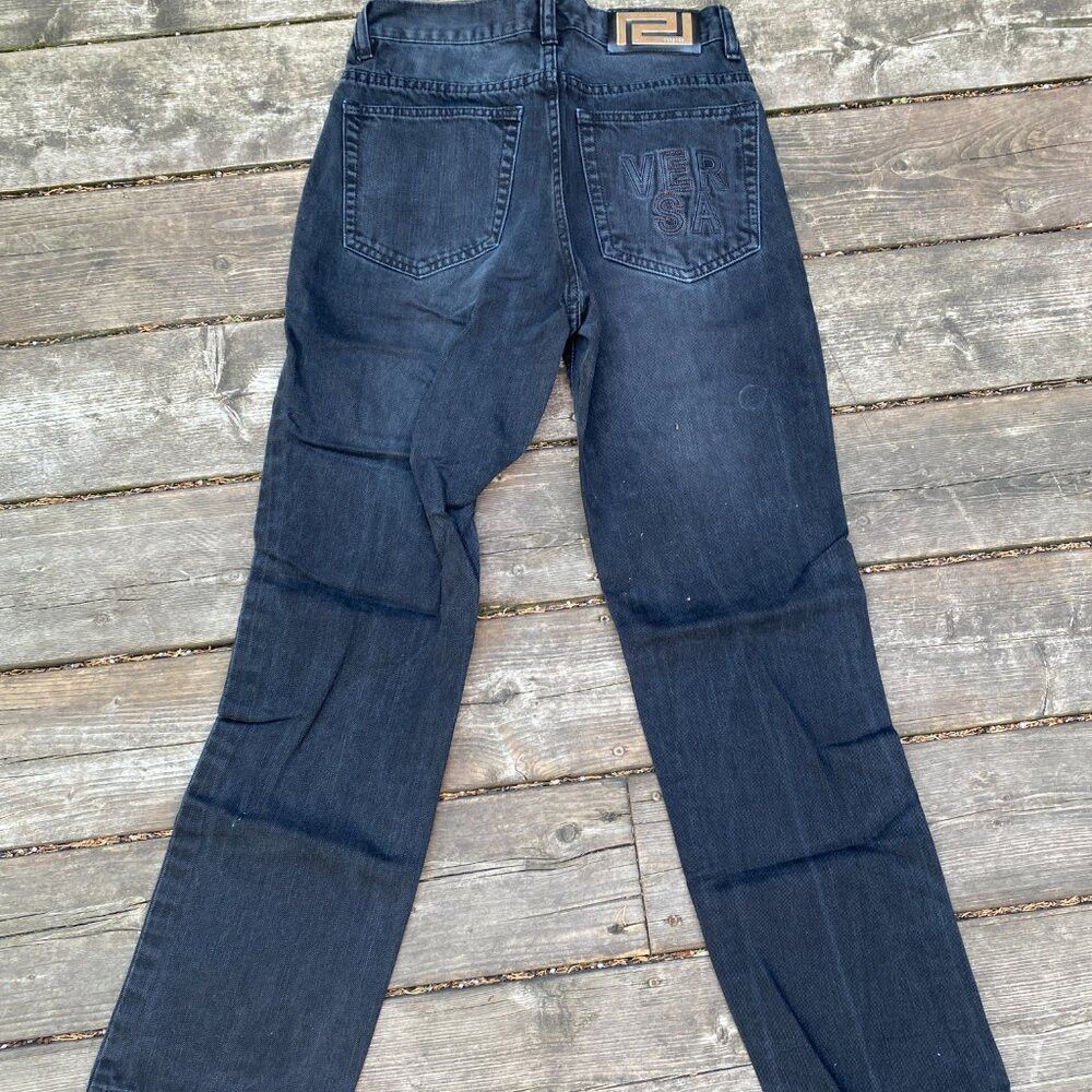 Versace Vintage Versace Embroidered Jeans Size 29 Gray Size US 29 - 5 Thumbnail
