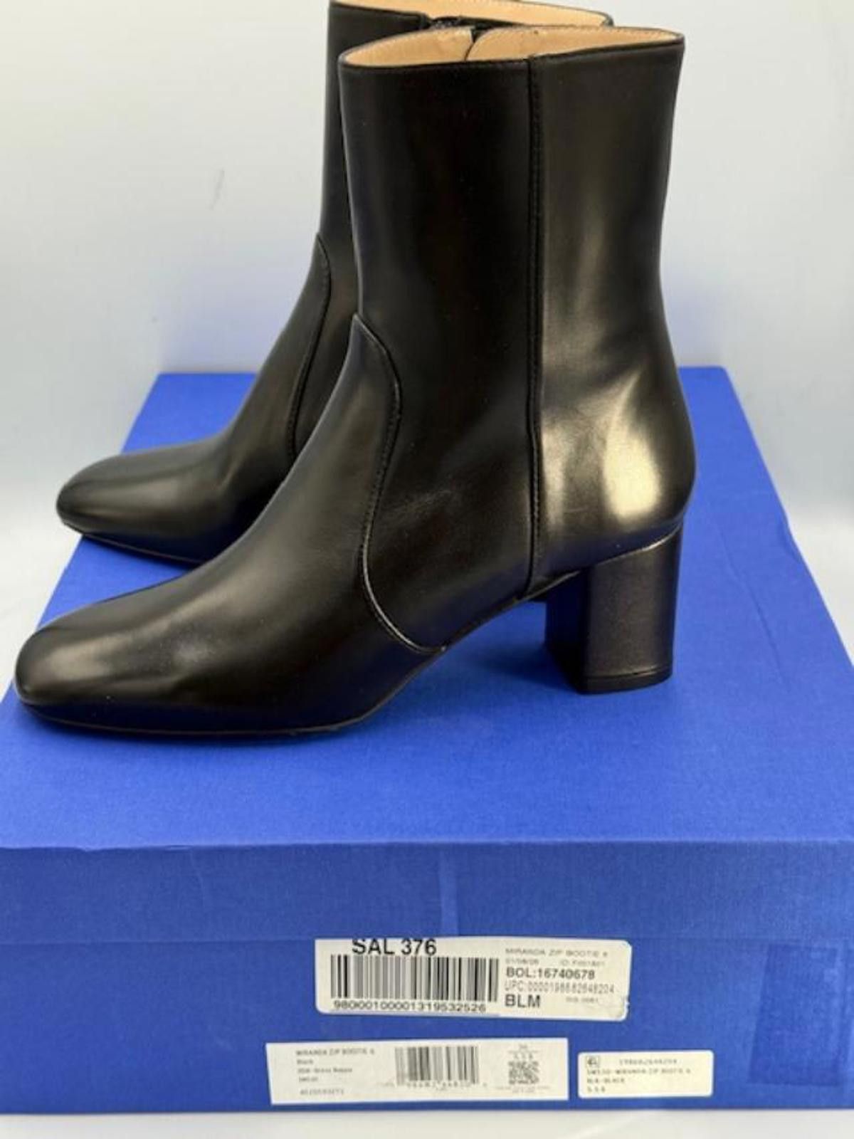 Stuart Weitzman Stuart Weitzman 'Miranda' Black Zip Bootie Women's Size 6.5 Size US 6.5 / IT 36.5 - 2 Thumbnail