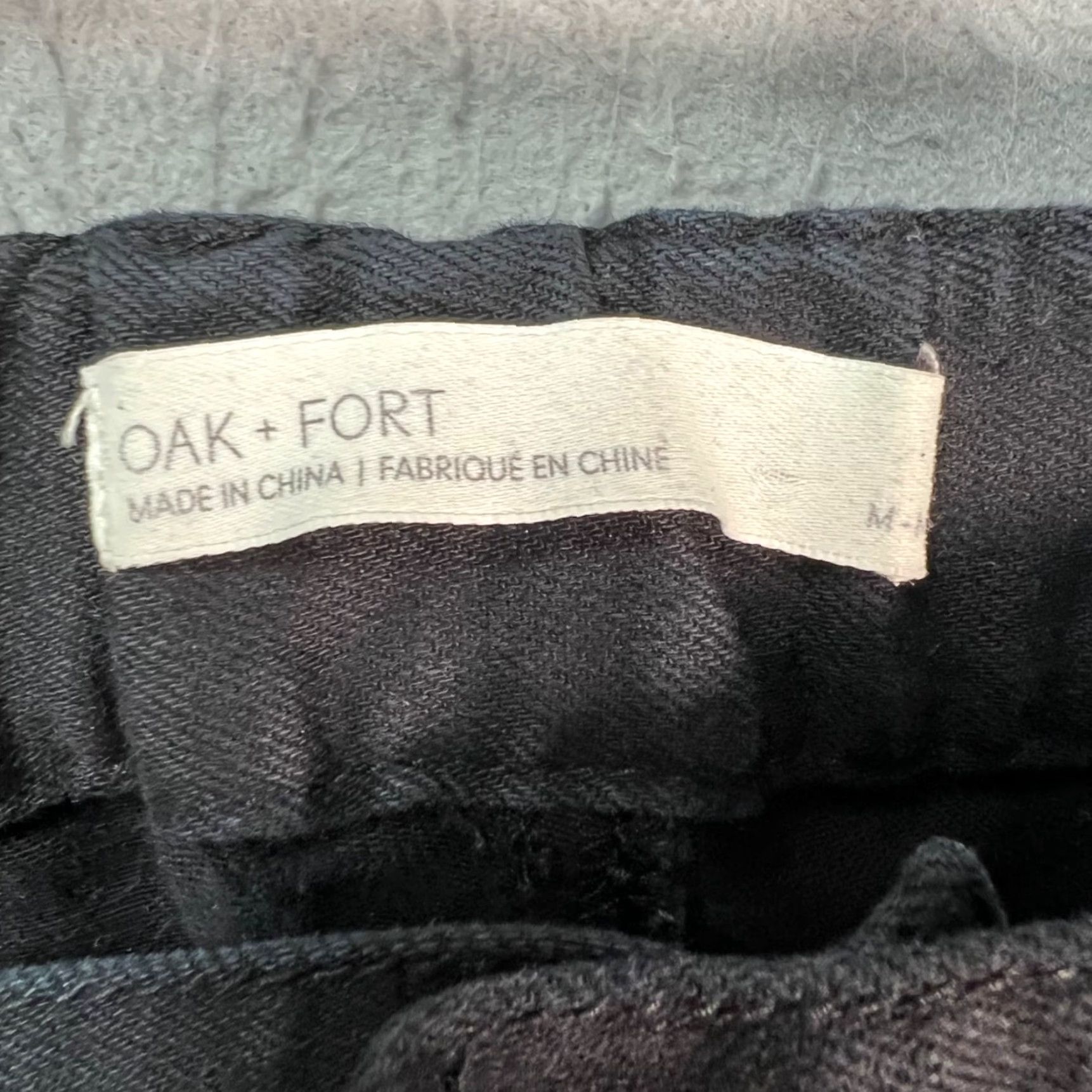 Oak + Fort Oak + Fort Womens Medium Black Cropped Wide-Leg Pants Cotton Blend Size 32" / US 10 / IT 46 - 3 Thumbnail