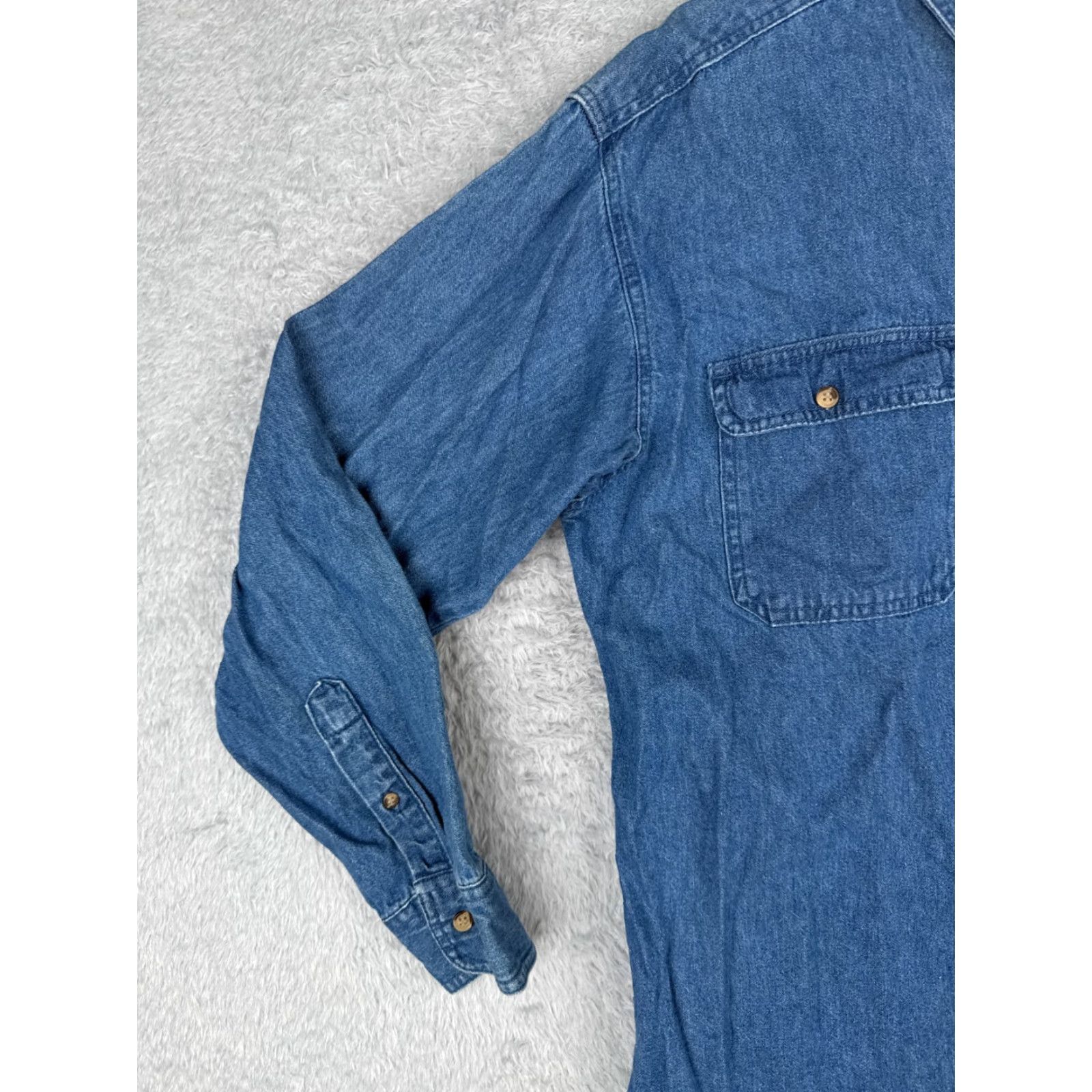 Vintage VINTAGE Protest Blues Shirt Denim Button Up Adult Large Blue 90s 100% Cotton Size US L / EU 52-54 / 3 - 3 Thumbnail
