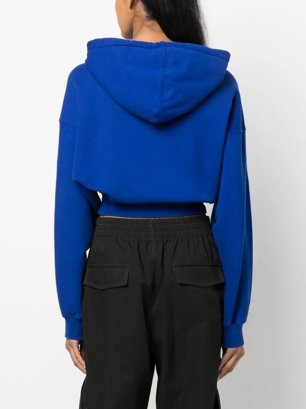 Off-White o1mle0425 Embr Mini Arrow Crop Hoodie in Blue Size L / US 10 / IT 46 - 4 Thumbnail
