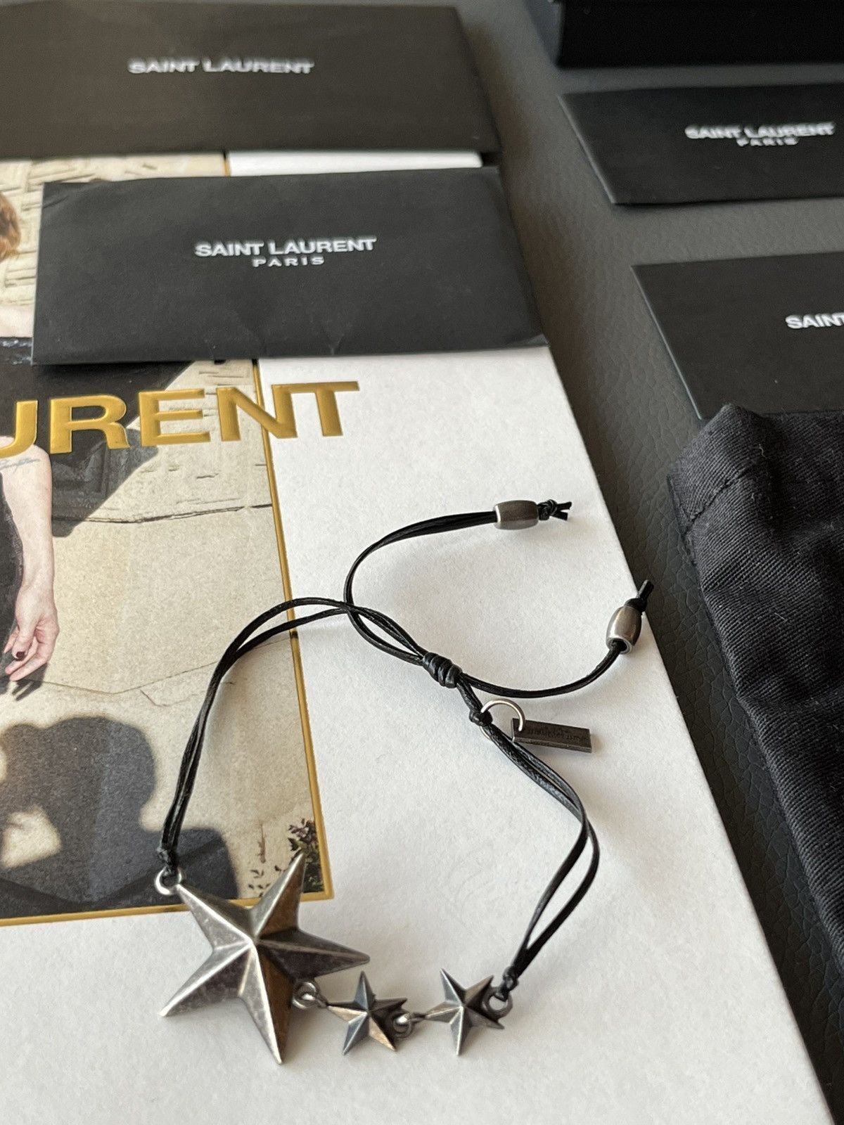 Hedi Slimane × Saint Laurent Paris × Yves Saint Laurent 🌟 🌟 🌟 Super Runway Saint Laurent Metal Star Bracelet ⭐️ Size ONE SIZE - 1 Thumbnail